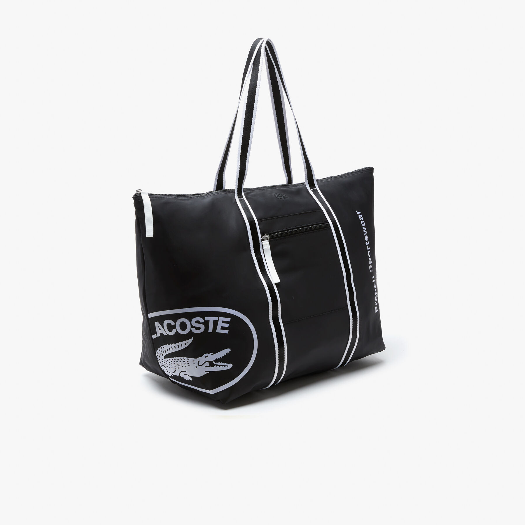 lacoste unisex contrast print collapsible weekend bag