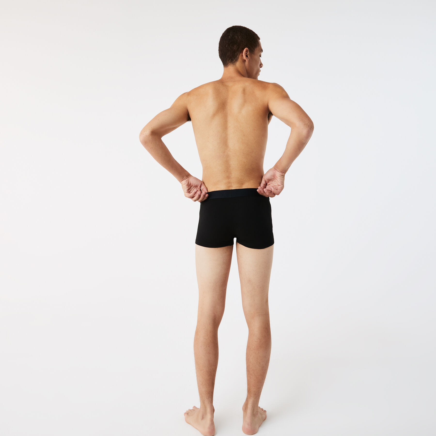 men s lacoste branded jersey trunk three pack