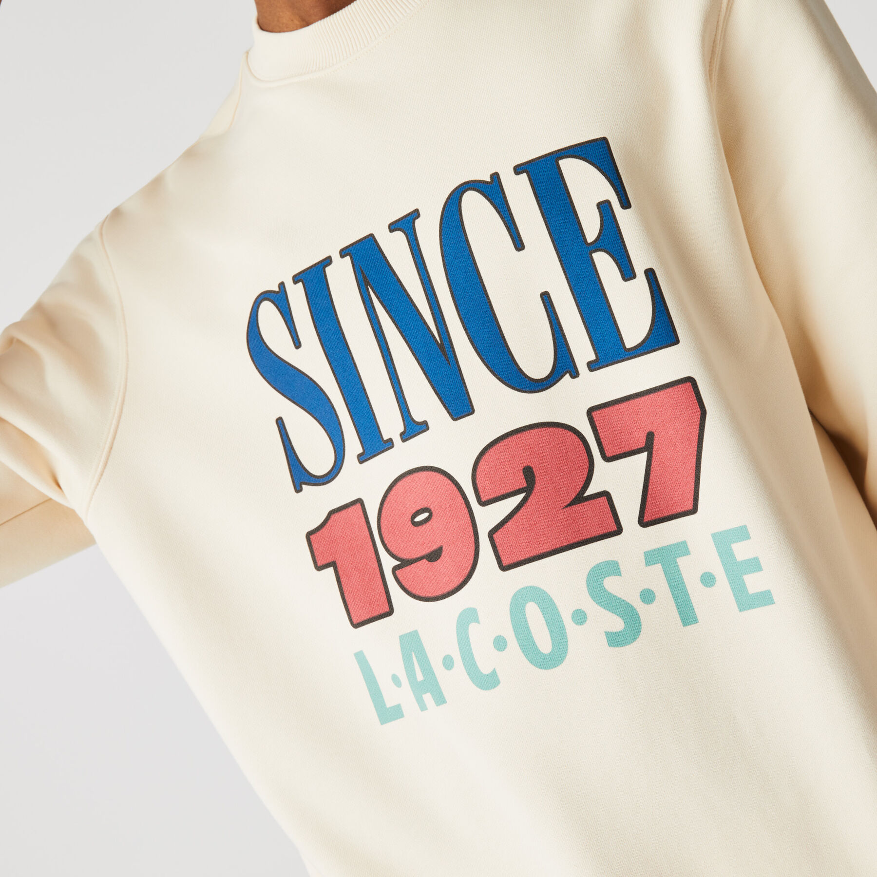 Unisex Lacoste LIVE Print Cotton Fleece Sweatshirt unisex lacoste live print cotton fleece sweatshirt