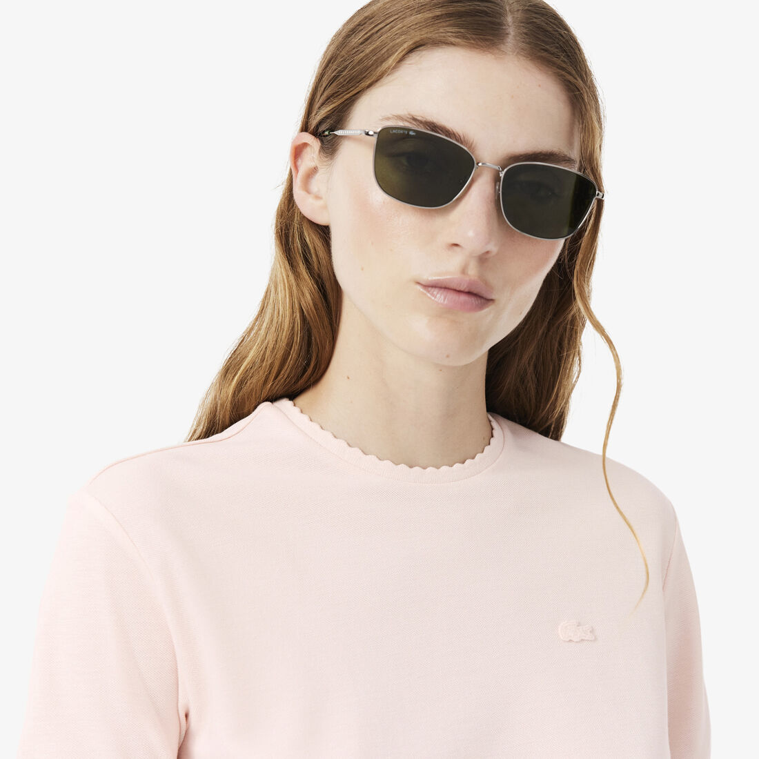 lacoste fluid scallop trim pique t shirt
