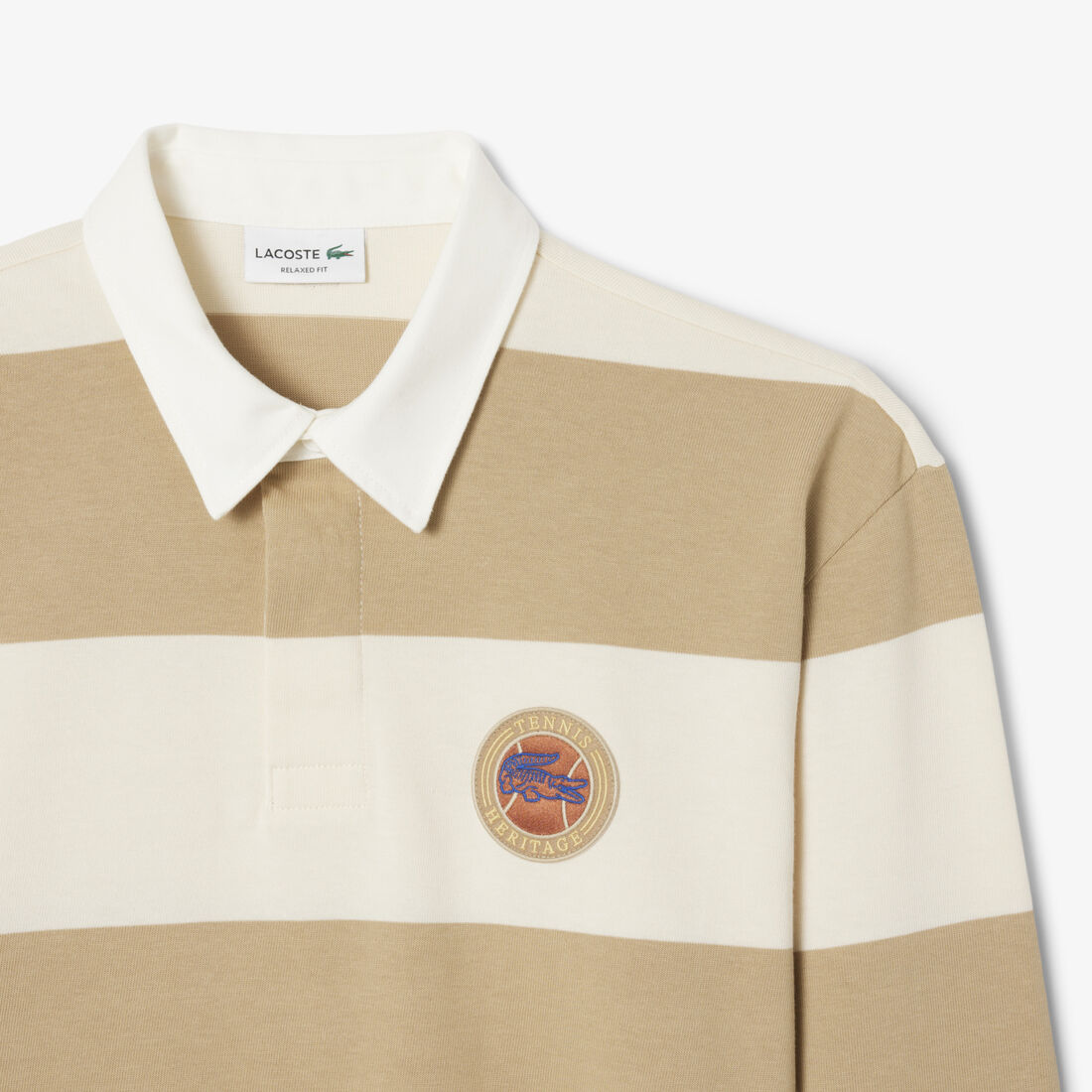 قميص بولو مخطط للرجبي بقصّة مريحة قميص بولو مخطط للرجبي بقصّة مريحة