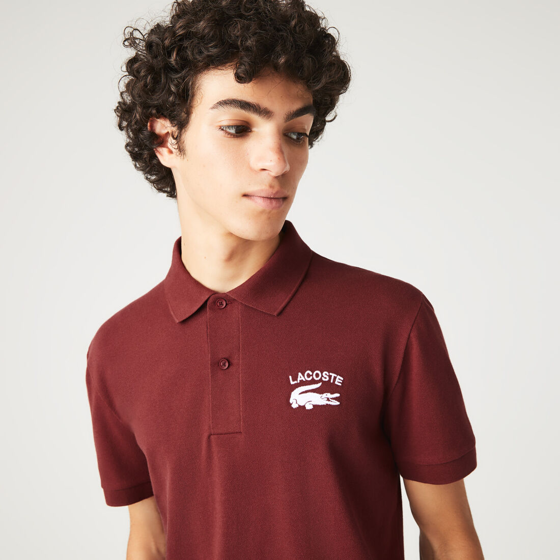 تيشيرت بولو لاكوست بيكيه ميني مطاطي بشعار الماركة للرجال تيشيرت بولو لاكوست بيكيه ميني مطاطي بشعار الماركة للرجال