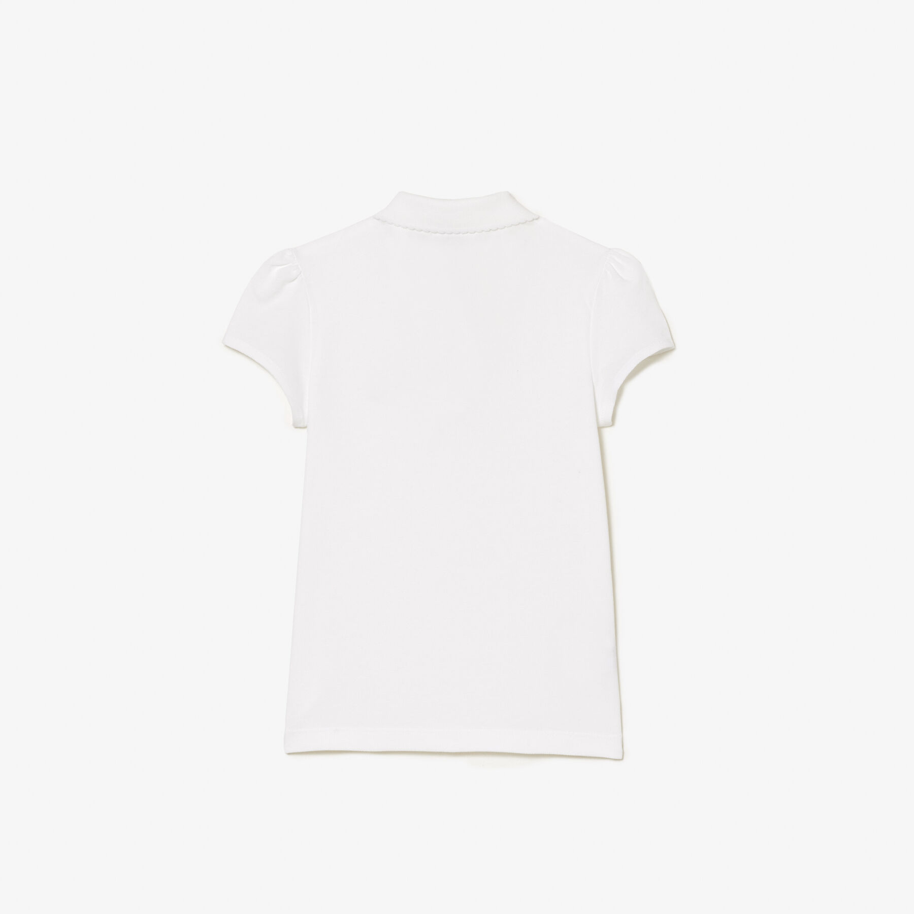 Scalloped Collar Mini Pique Polo Shirt