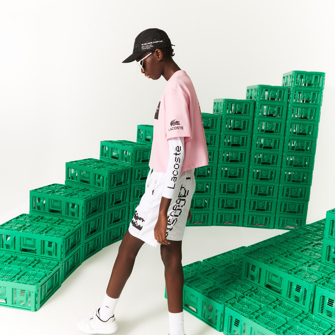 تيشيرت قطن عضوي قصير للنساء مجموعة Lacoste L!VE x Minecraft تيشيرت قطن عضوي قصير للنساء مجموعة Lacoste L!VE x Minecraft