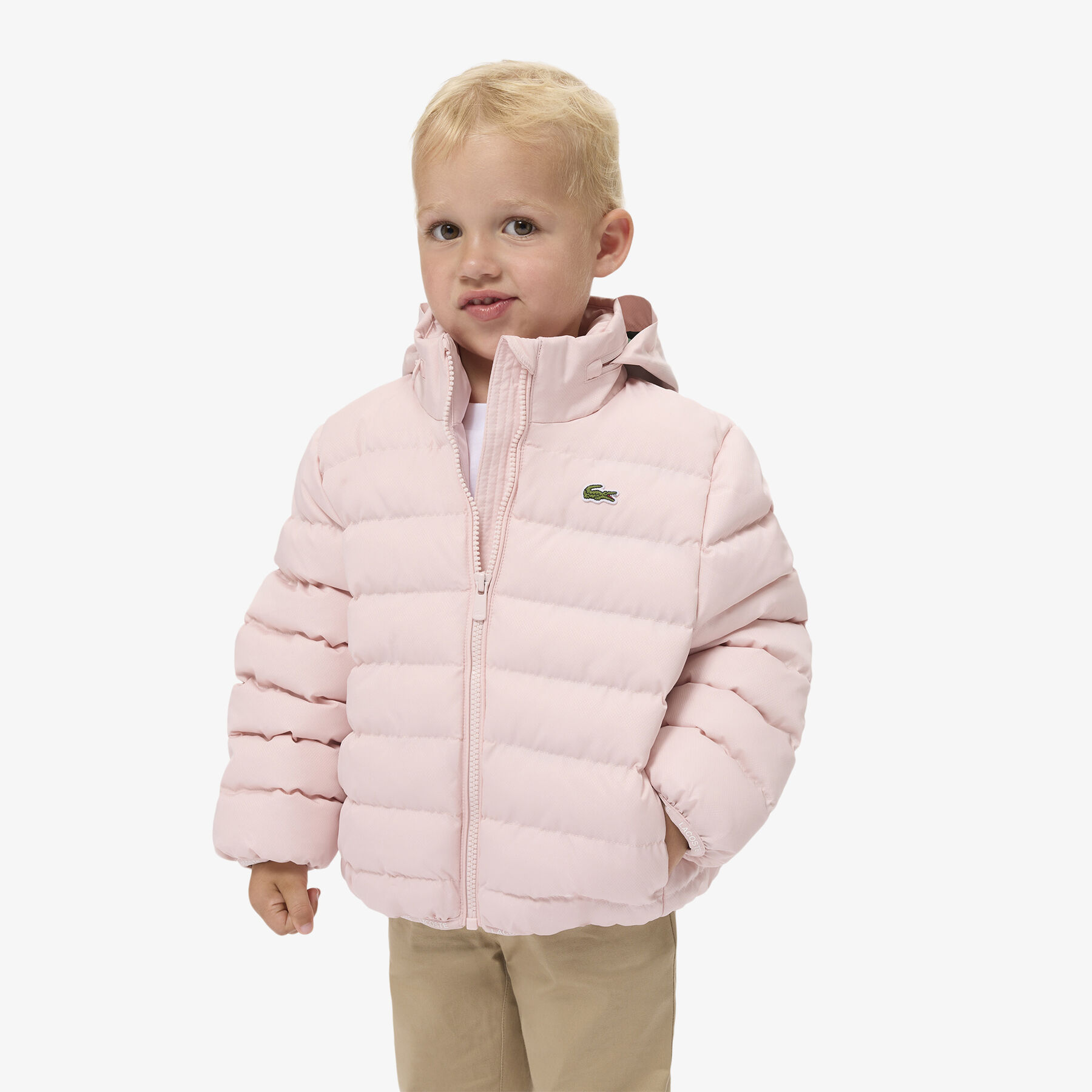 lacoste unisex hooded diamond taffeta puffed jacket