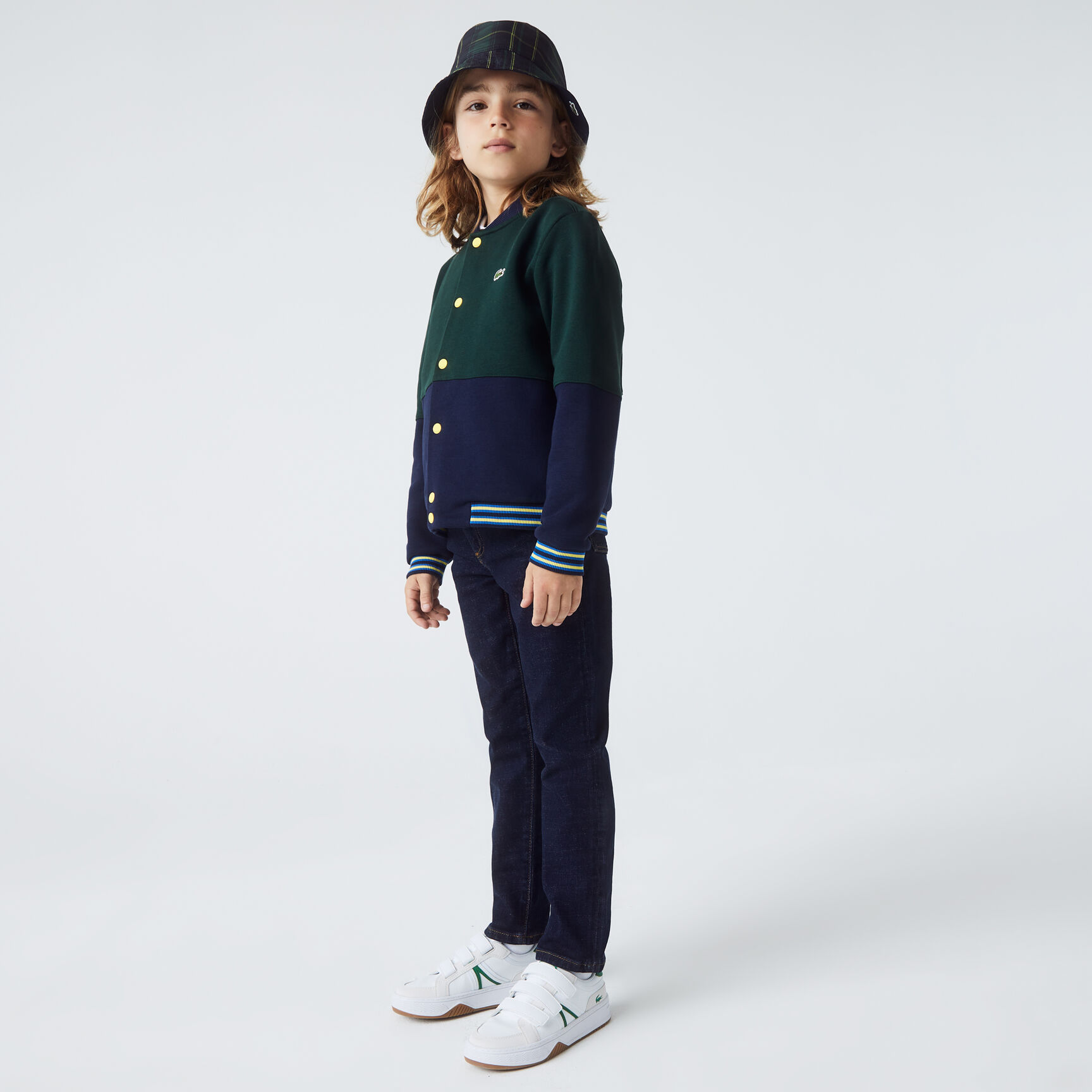 Boys' Lacoste Striped Organic Cotton Varsity Jacket Boys' Lacoste Striped Organic Cotton Varsity Jacket