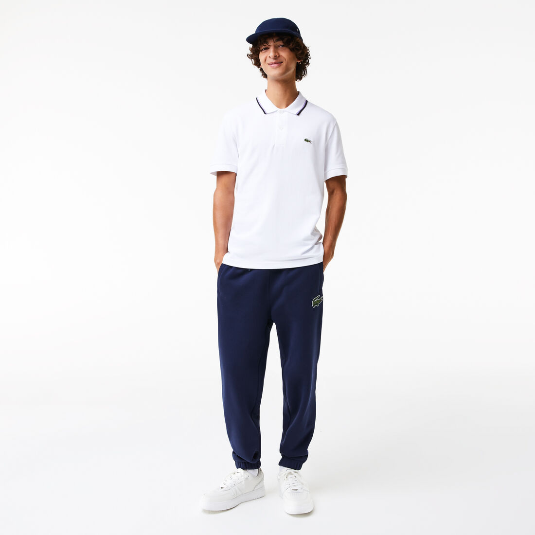 تيشيرت بولو لاكوست قطن بيكيه بيتي بياقة مخططة وقصة عادية للرجال تيشيرت بولو لاكوست قطن بيكيه بيتي بياقة مخططة وقصة عادية للرجال