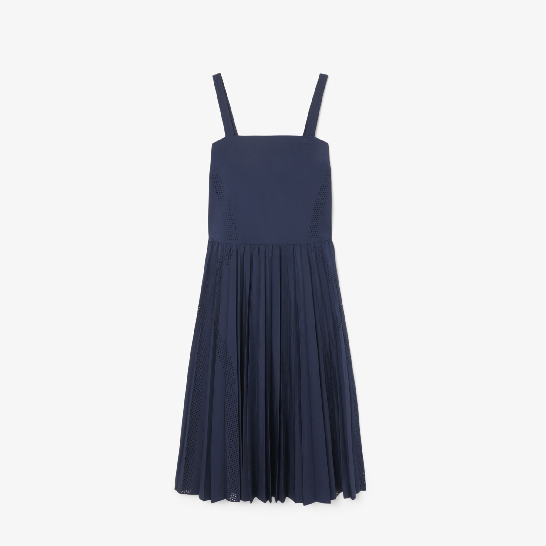 lacoste long pleated strap dress