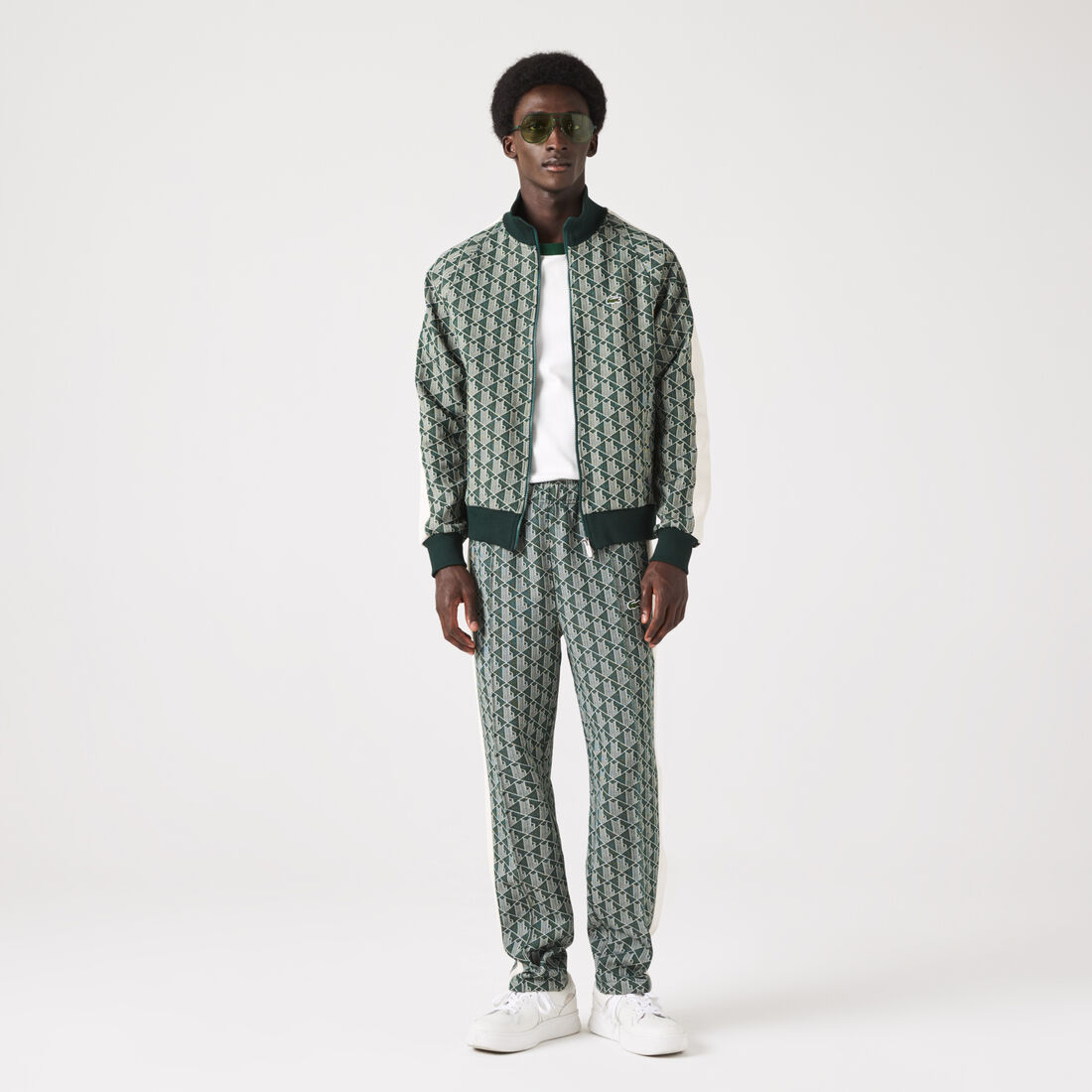 سويت شيرت بقصة عادية وسحّاب ونقشة شعار الماركة للرجال سويت شيرت بقصة عادية وسحّاب ونقشة شعار الماركة للرجال