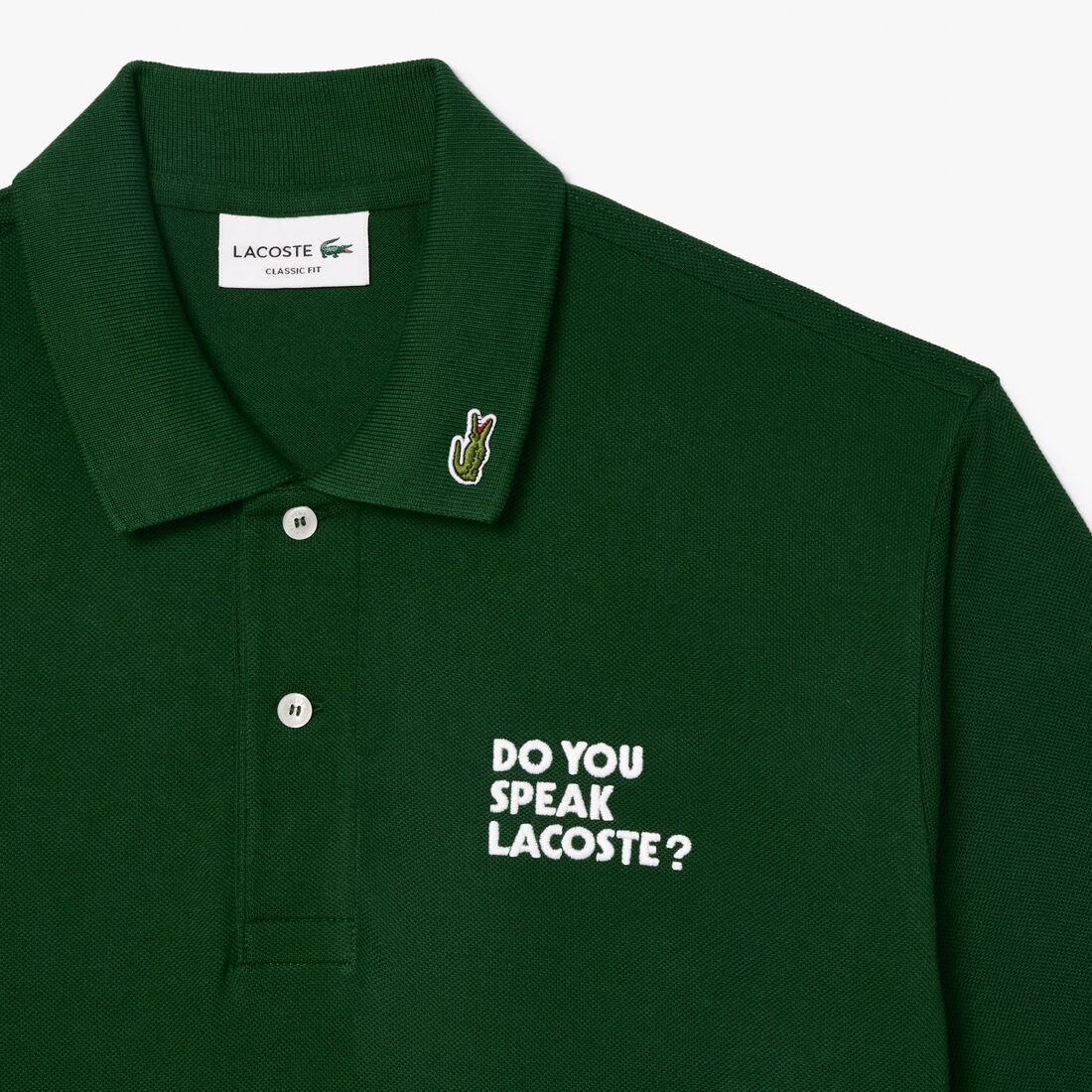 Original L.12.12 Embroidered Slogan Polo Shirt Original L.12.12 Embroidered Slogan Polo Shirt