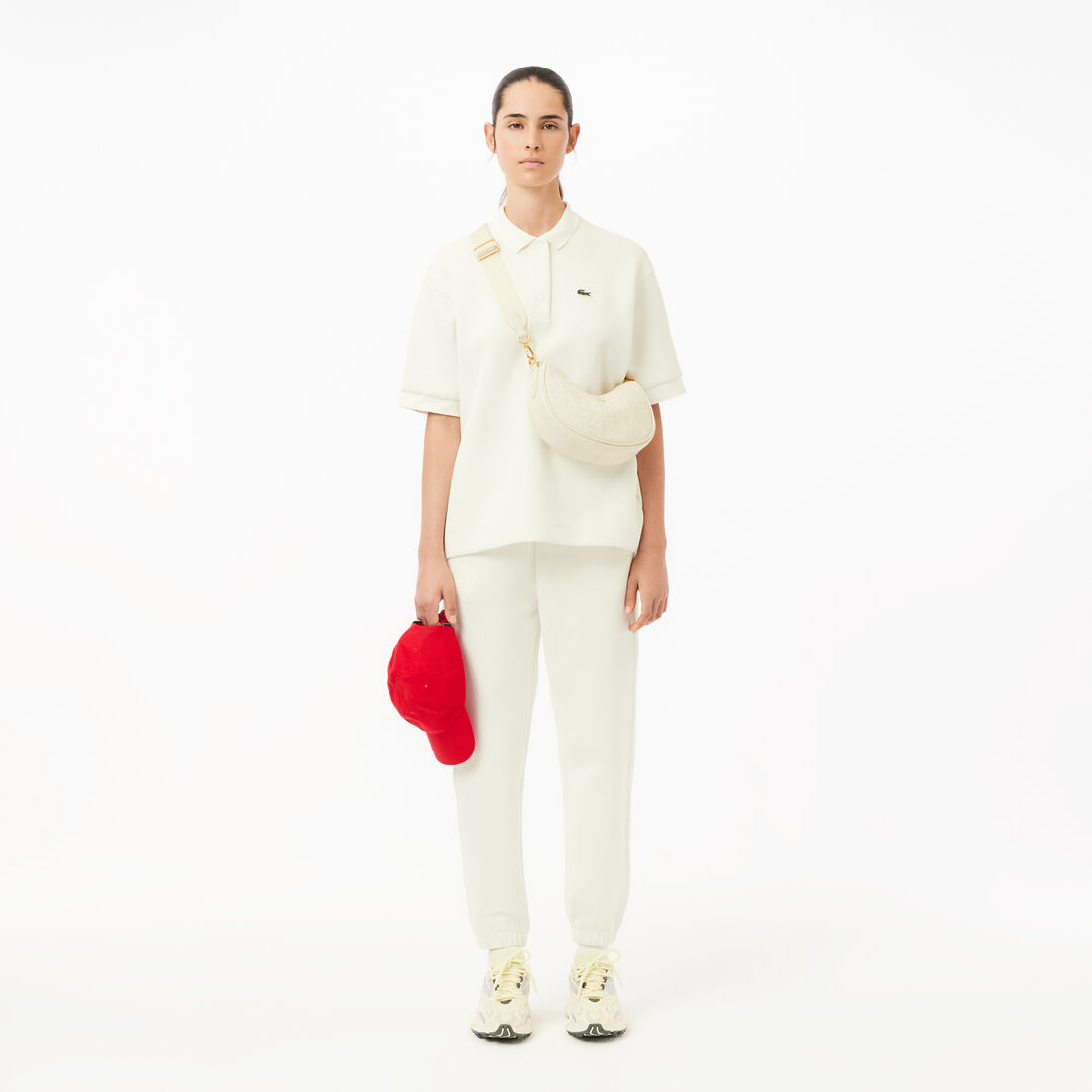 تي شيرت بولو لاكوست بيكيه مطاطي بقَصّة ضيقة للنساء تي شيرت بولو لاكوست بيكيه مطاطي بقَصّة ضيقة للنساء