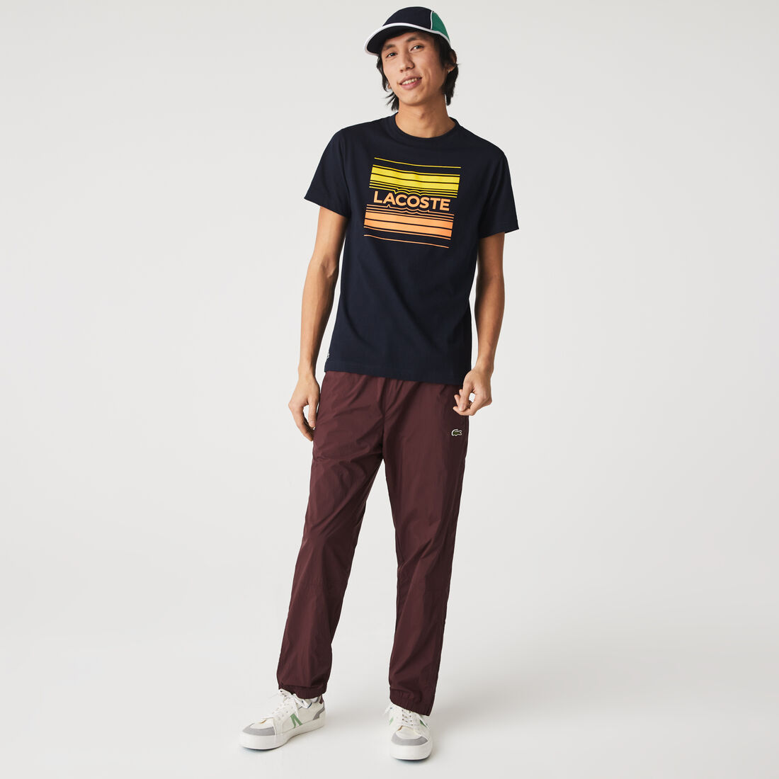 تيشيرت قطن عضوي بطبعة شعار الماركة للرجال مجموعة Lacoste SPORT تيشيرت قطن عضوي بطبعة شعار الماركة للرجال مجموعة Lacoste SPORT