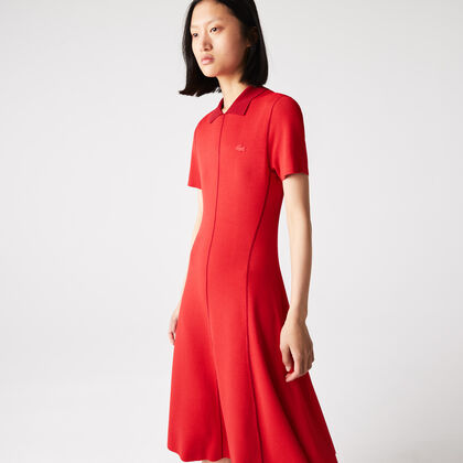 Women’s Texturised Knit Polo Skater Dress