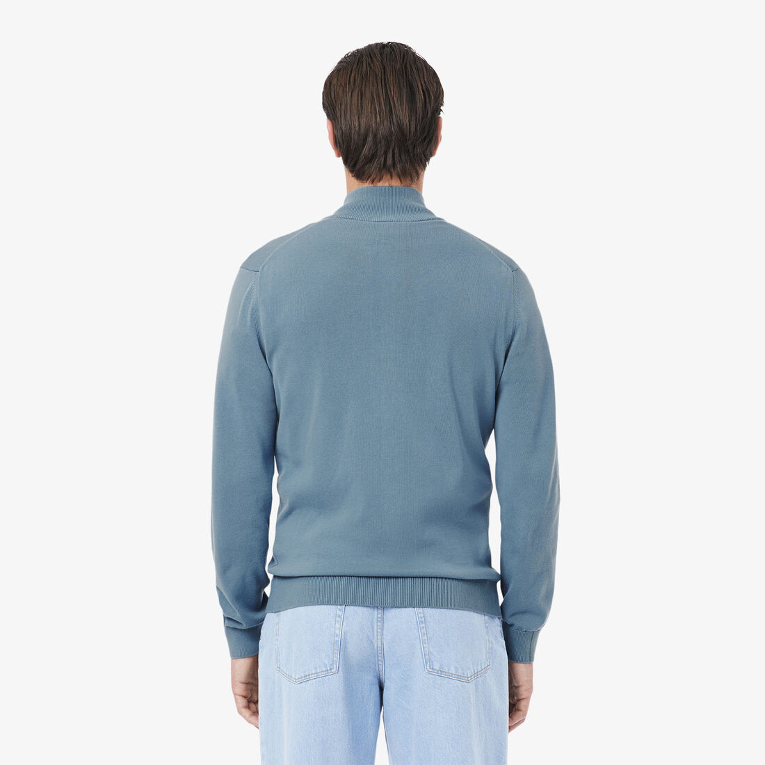 Zipped High Neck Cotton Sweater Zipped High Neck Cotton Sweater