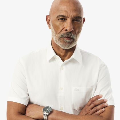 قميص قطني بقصّة عادية وأكمام قصيرة