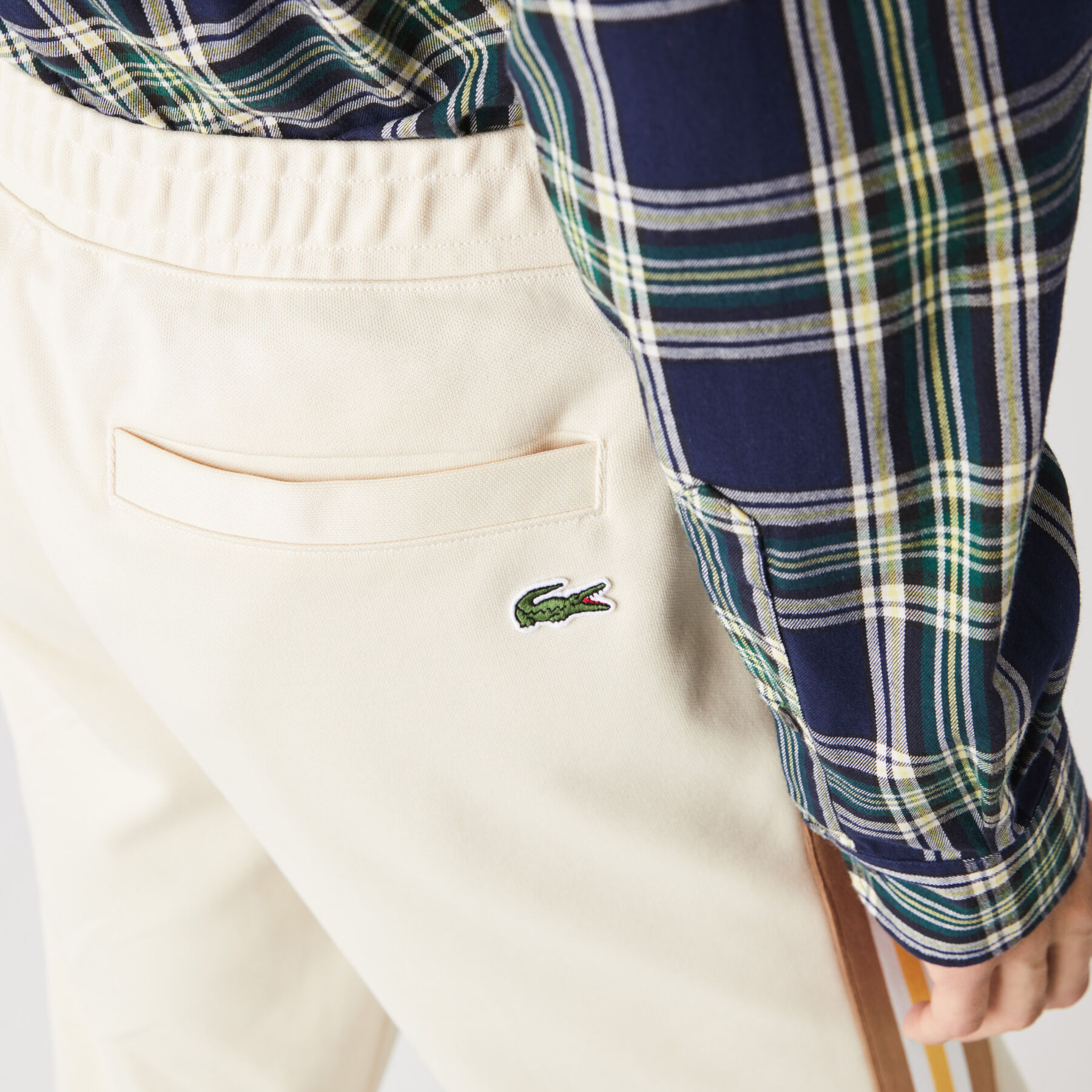 lacoste men s straight cut heritage contrast bands tracksuit pants