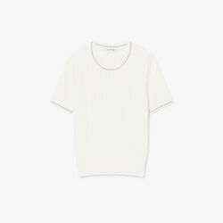 Short Sleeved Cable Knit Sweater