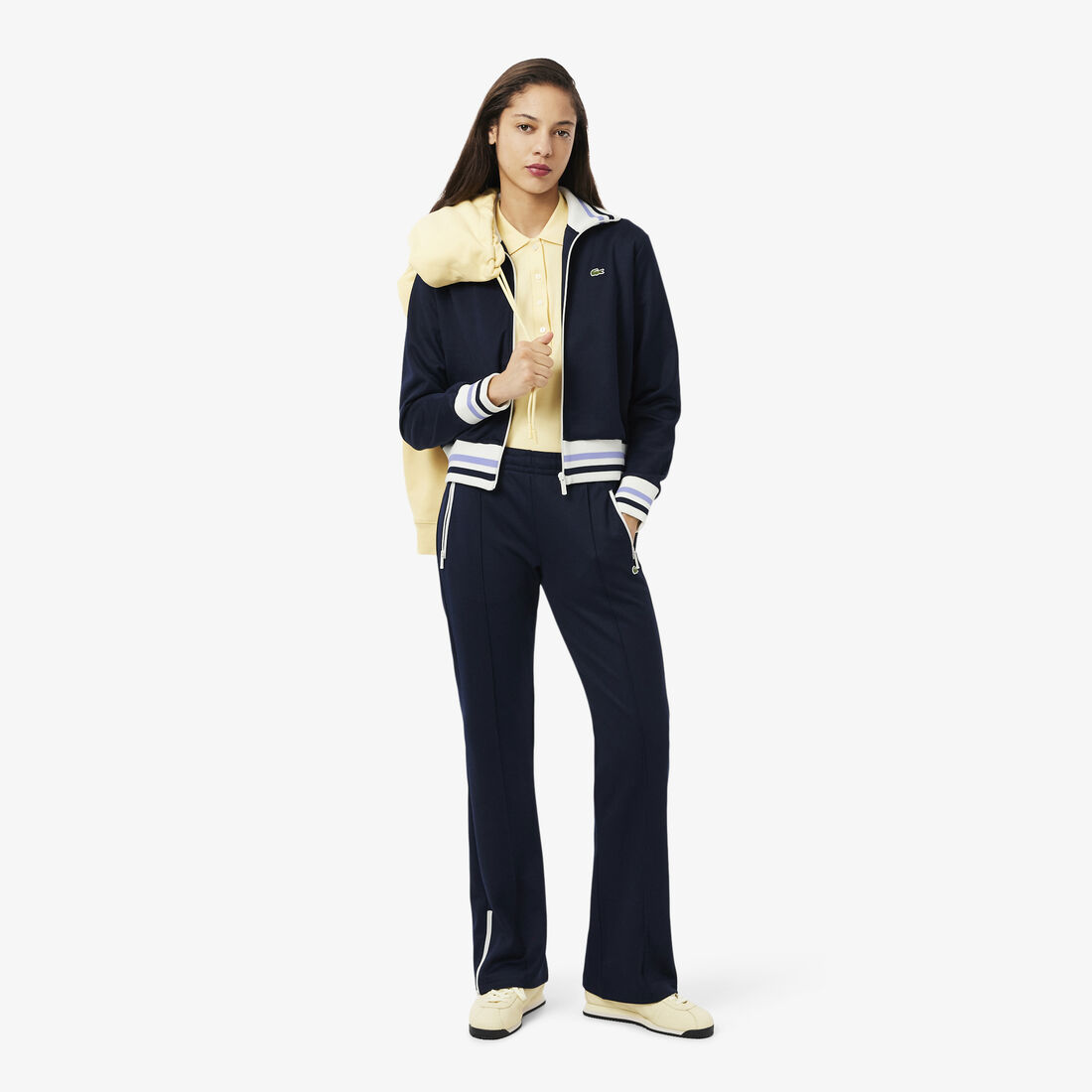 Zipped Stripe Accent Sweatshirt Zipped Stripe Accent Sweatshirt