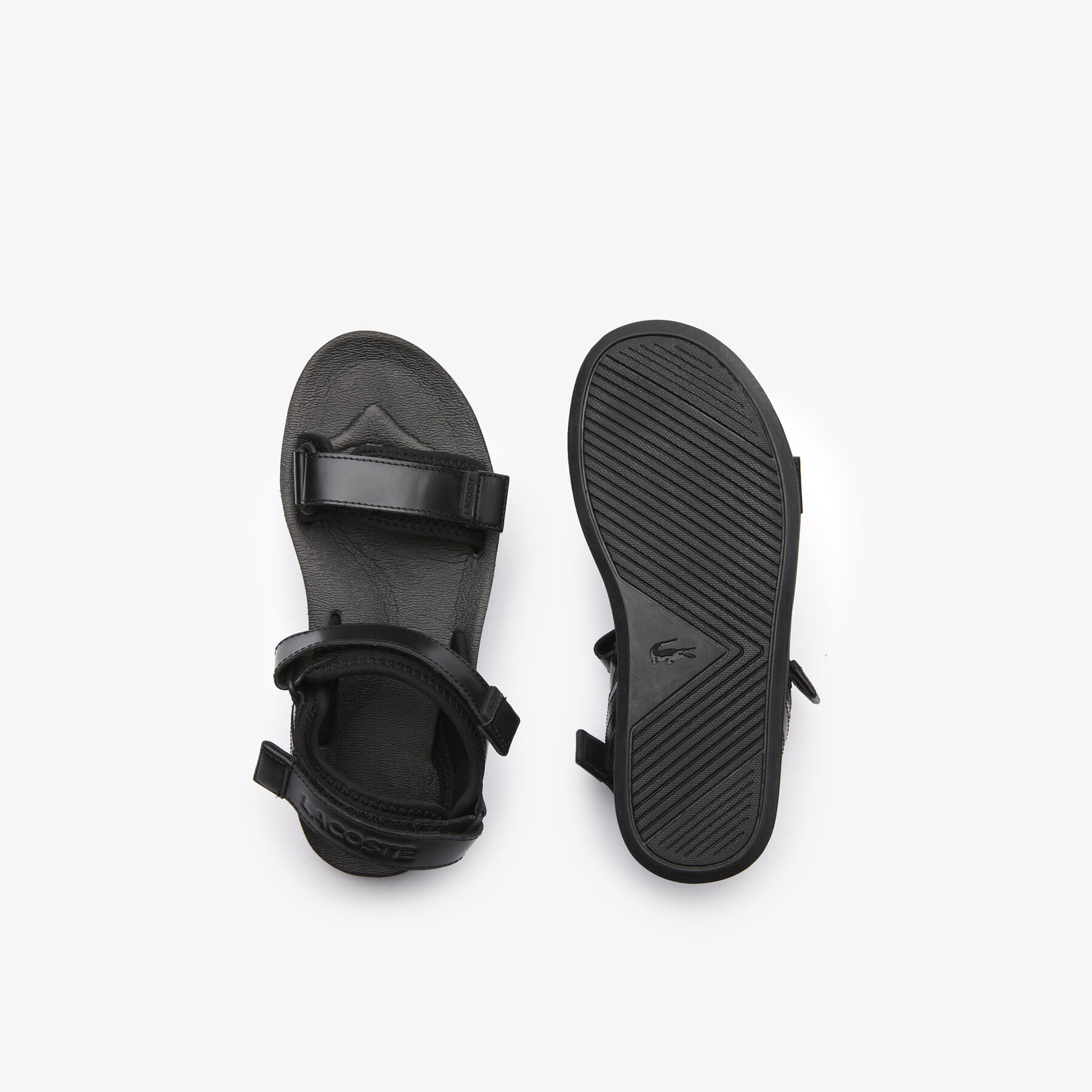 lacoste women s suruga leather and textile sandals