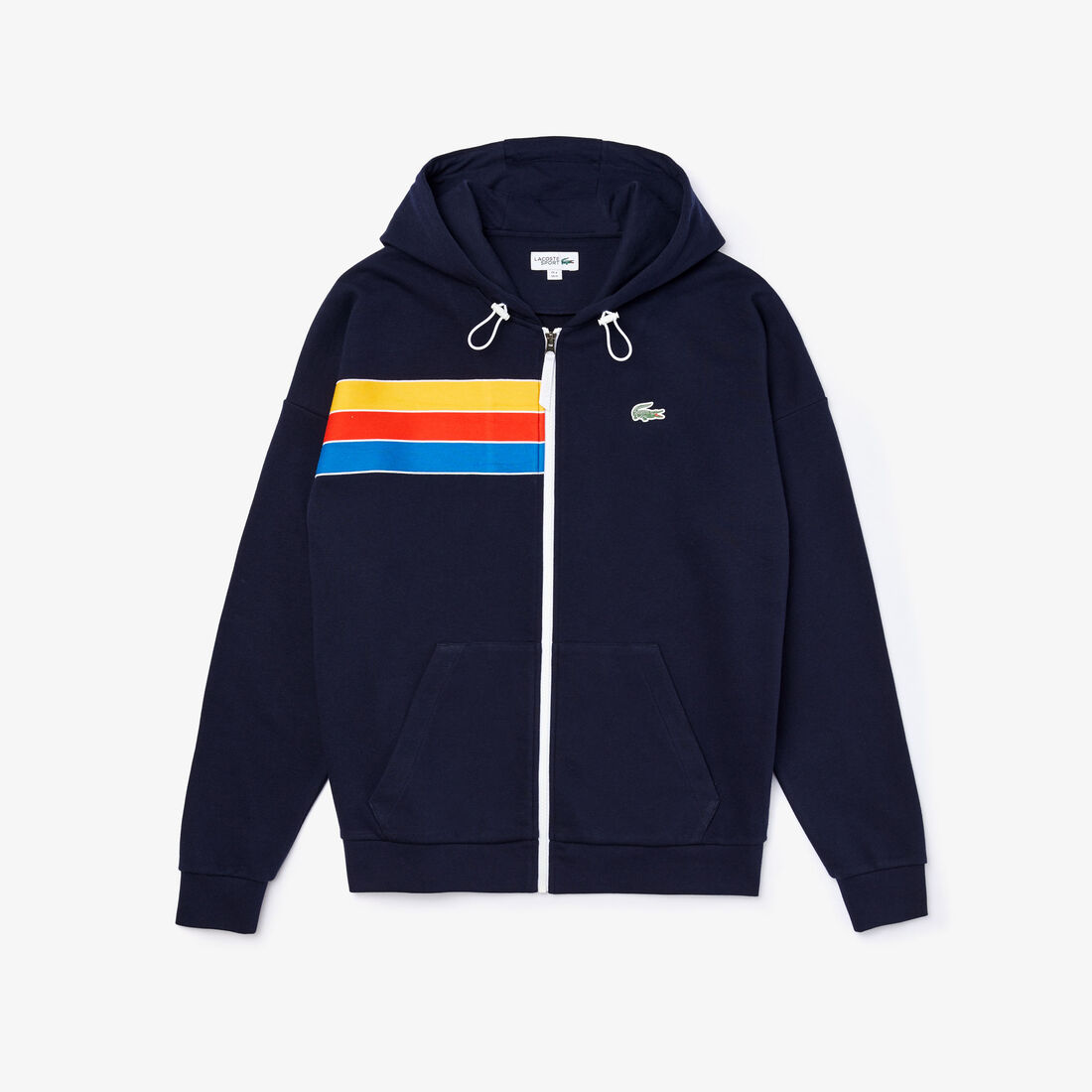 سويت شيرت صوف بسحاب مع غطاء رأس وكتل لونية من مجموعة Lacoste SPORT للرجال سويت شيرت صوف بسحاب مع غطاء رأس وكتل لونية من مجموعة Lacoste SPORT للرجال