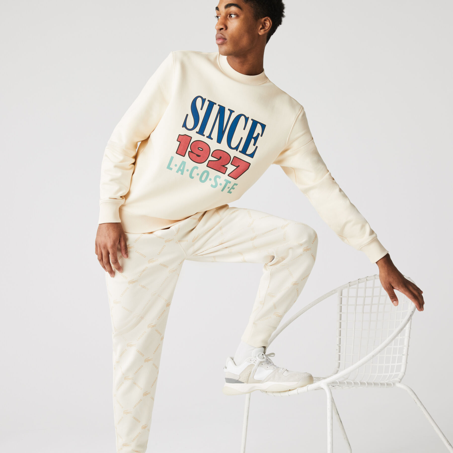 Unisex Lacoste LIVE Print Cotton Fleece Sweatshirt unisex lacoste live print cotton fleece sweatshirt