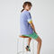 women s lacoste striped sleeve textured cotton polo shirt