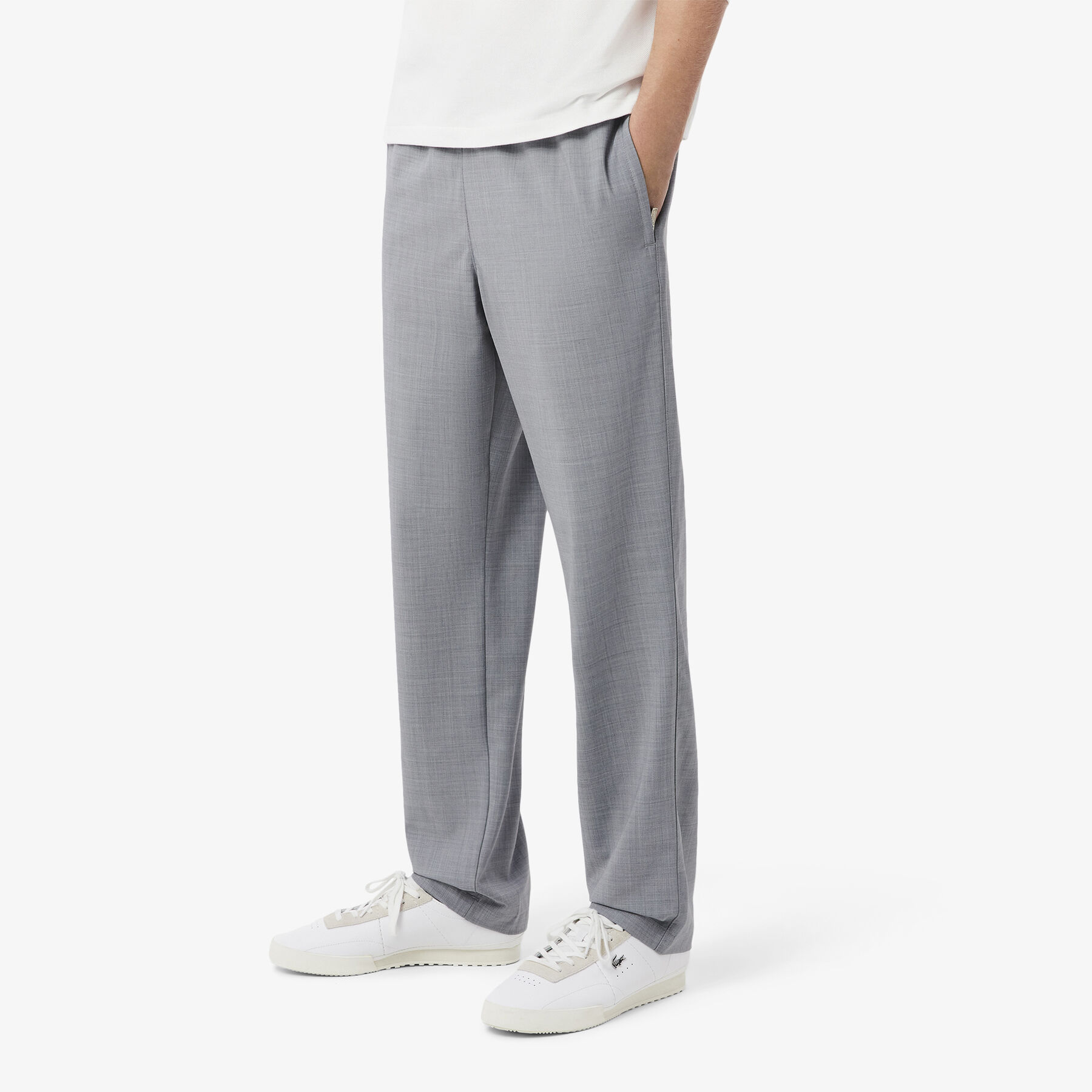 lacoste regular fit wool flannel chino pants