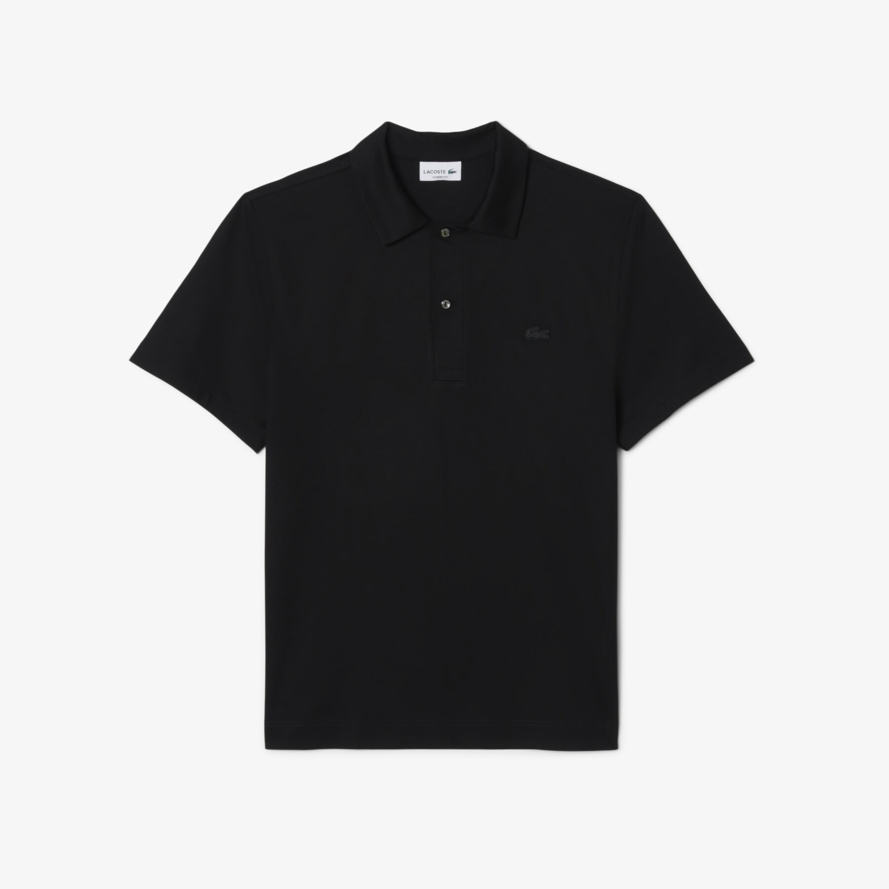 lacoste paris classic fit open neck embroidered polo shirt