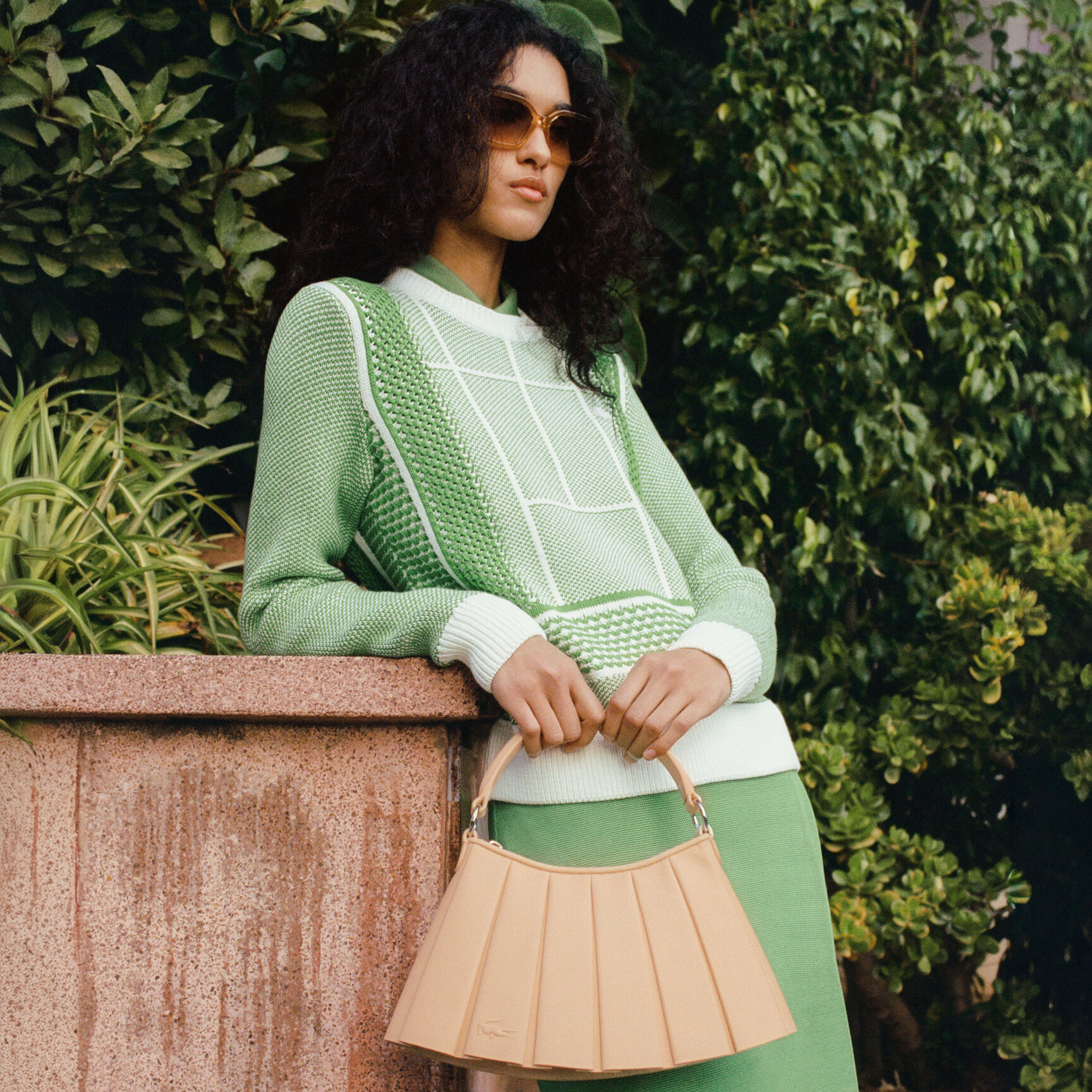 Tennis Court Graphic Jacquard Sweater