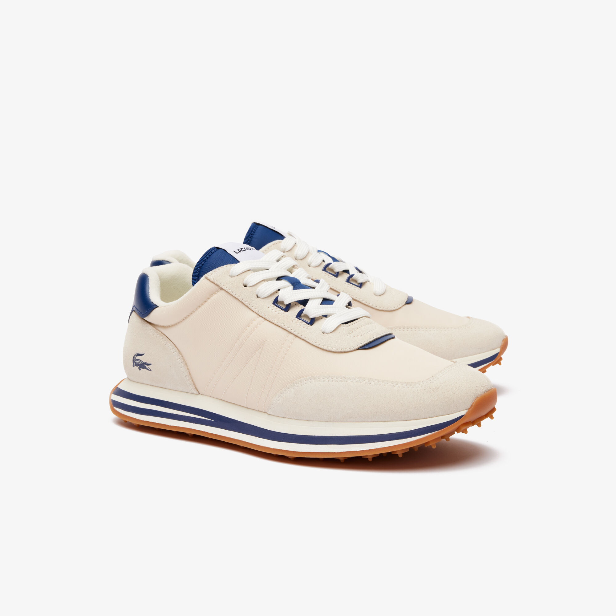 Buy Men s L Spin Leather and Textile Trainers Lacoste SA