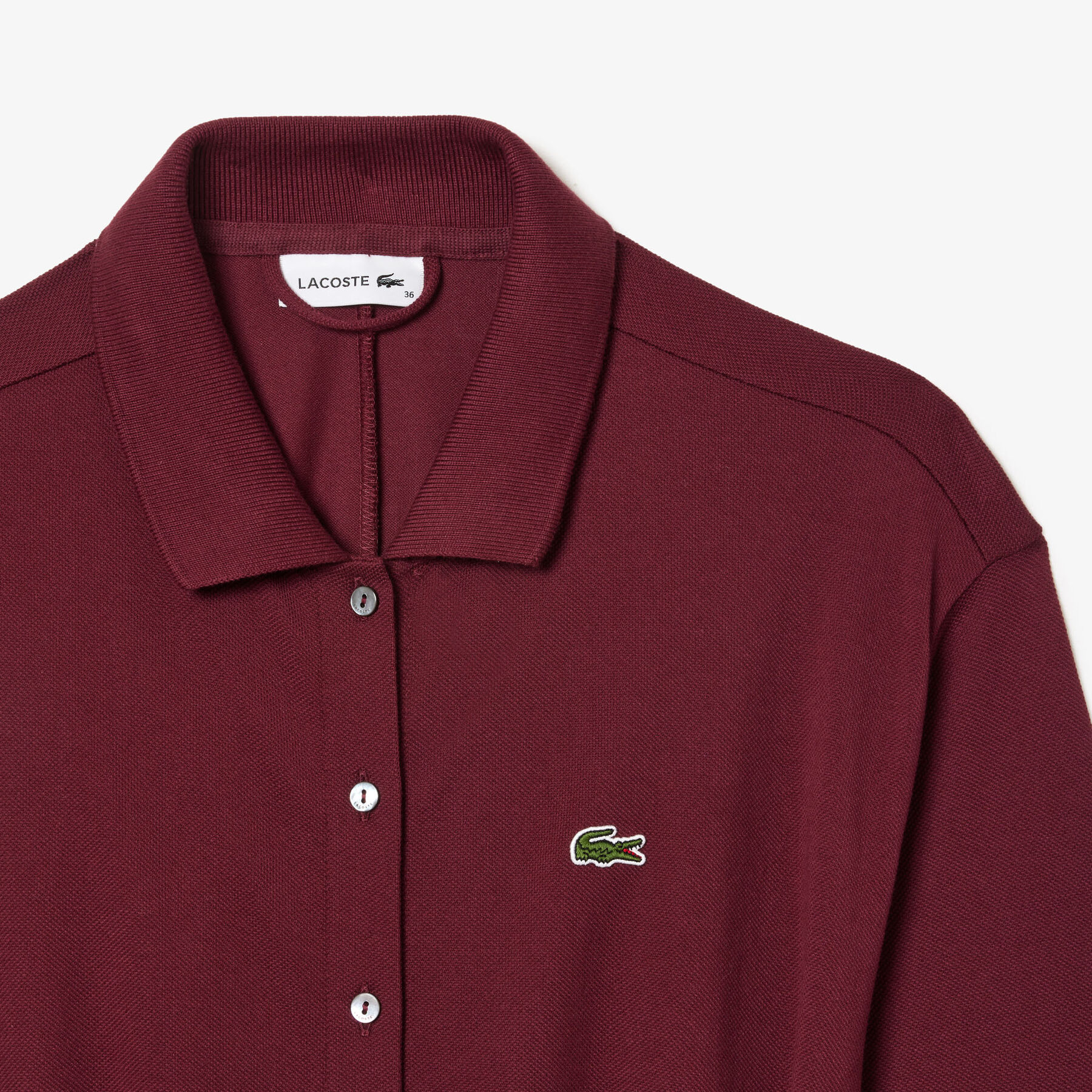 3/4 Sleeve Cotton Pique Polo Dress lacoste 3 4 sleeve cotton pique polo dress