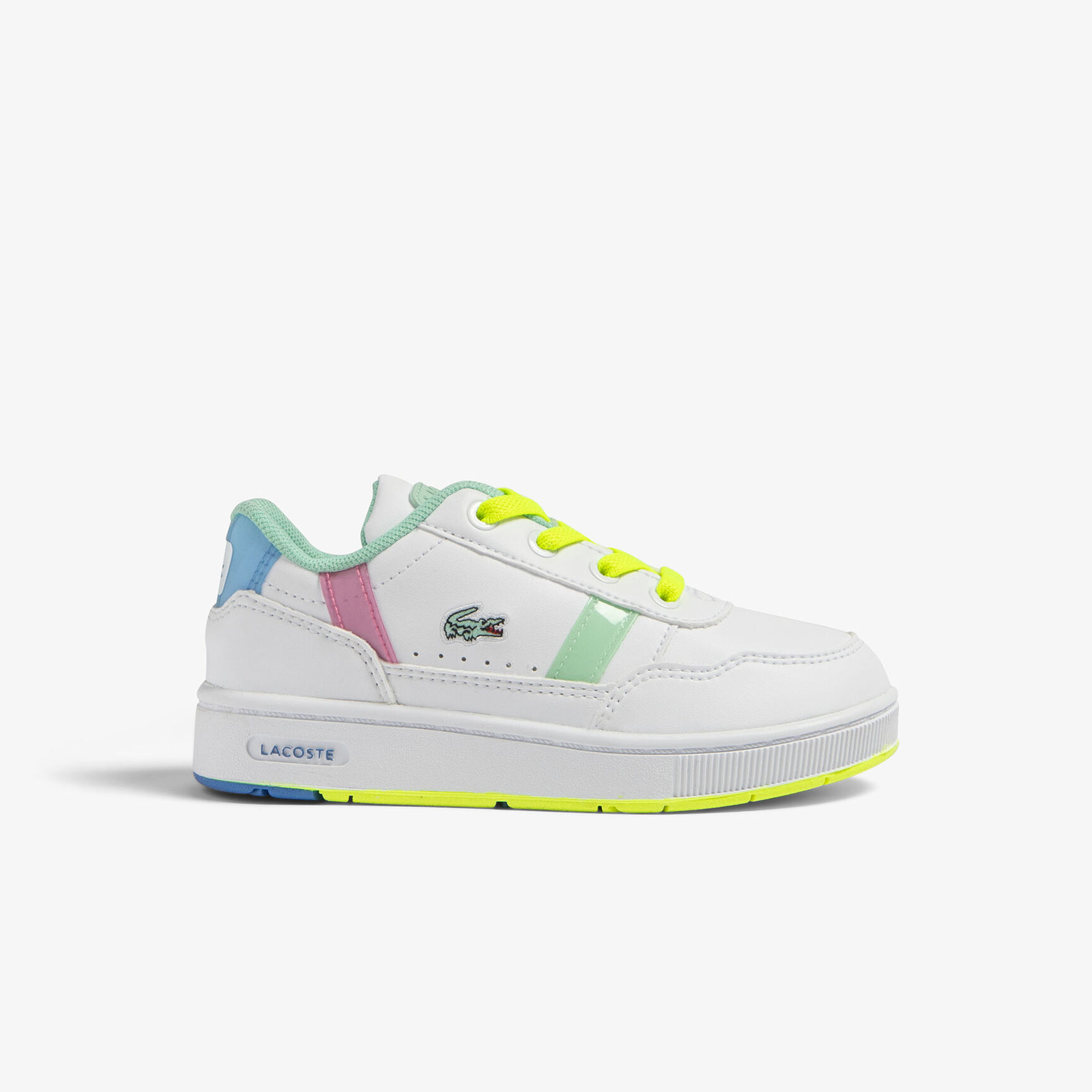 سنيكرز لاكوست تي كليب من خامات صناعية بتفاصيل ملونة للرضع سنيكرز لاكوست تي كليب من خامات صناعية بتفاصيل ملونة للرضع