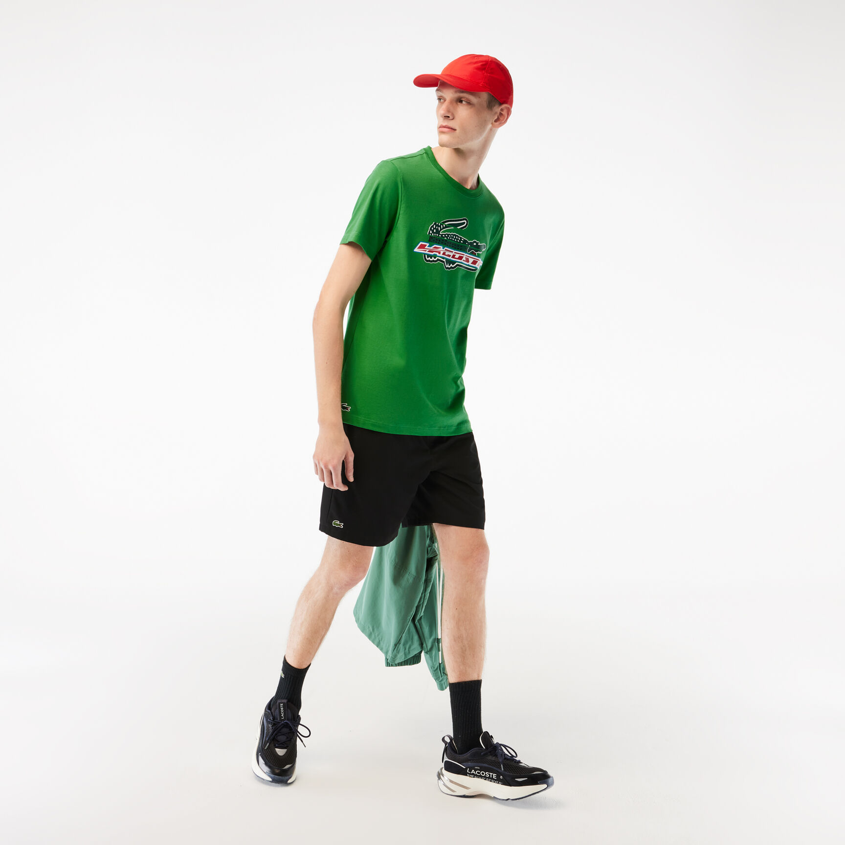 تيشيرت لاكوست قطن عضوي بقصة عادية للرجال مجموعة Lacoste SPORT