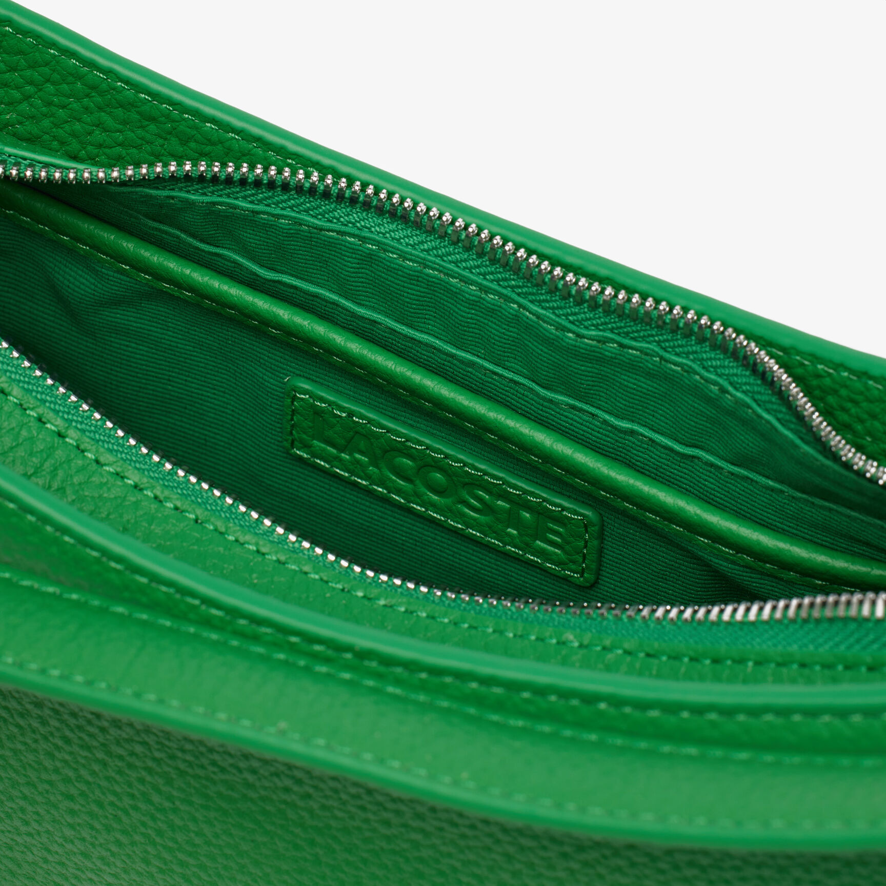 حقيبة لاكوست جلد بارز بتصميم مقوس للنساء حقيبة لاكوست جلد بارز بتصميم مقوس للنساء