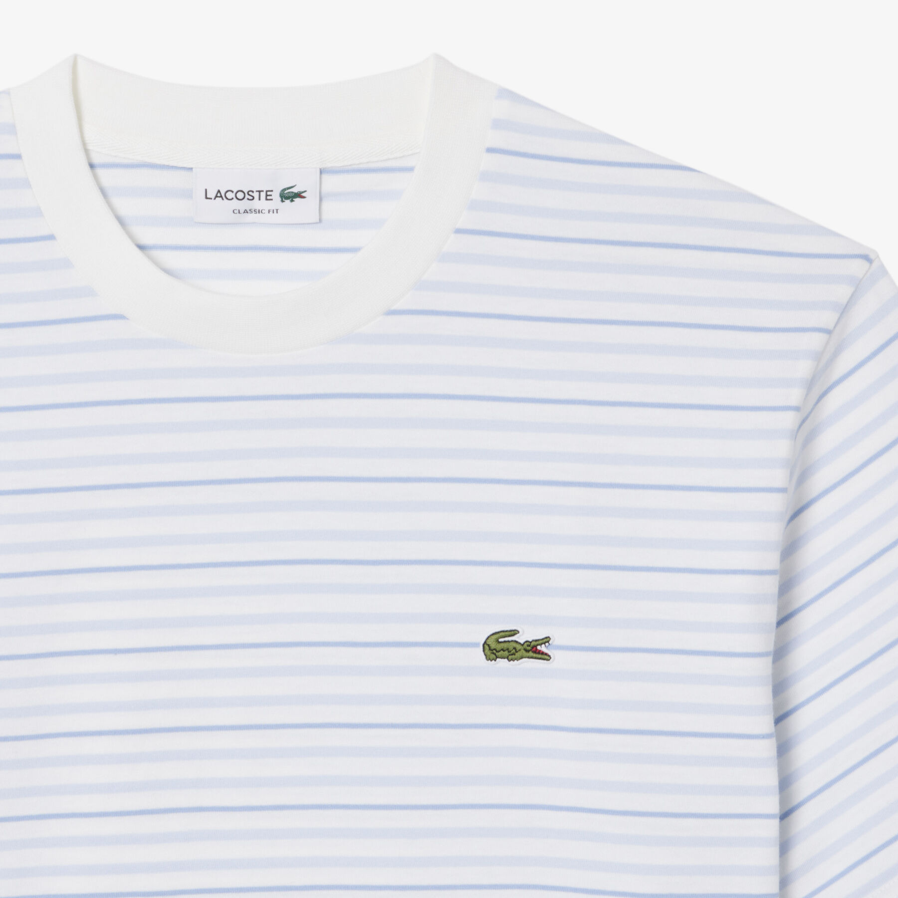 lacoste striped cotton t shirt