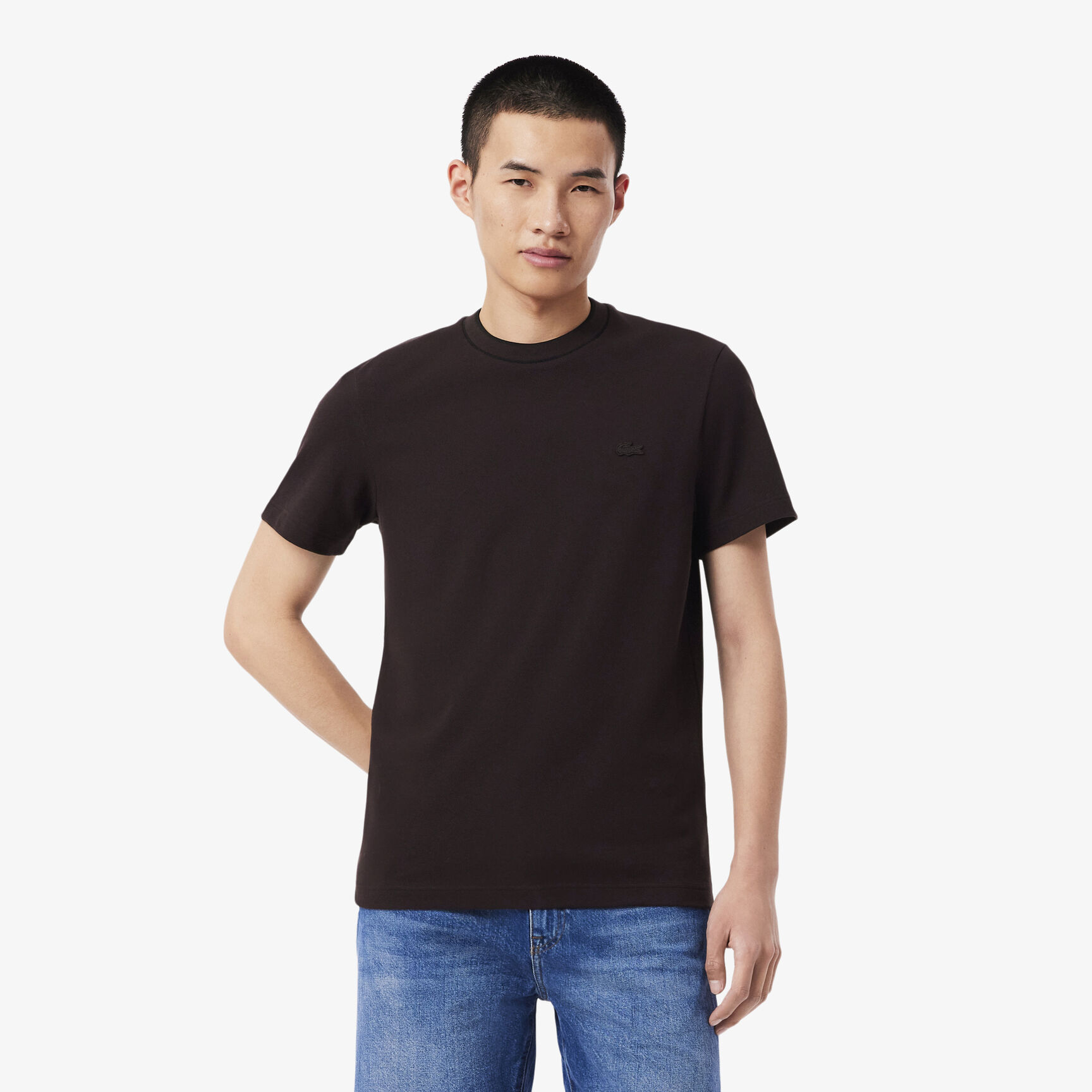 Stretch Pique Stripe Collar T-shirt Stretch Pique Stripe Collar T-shirt