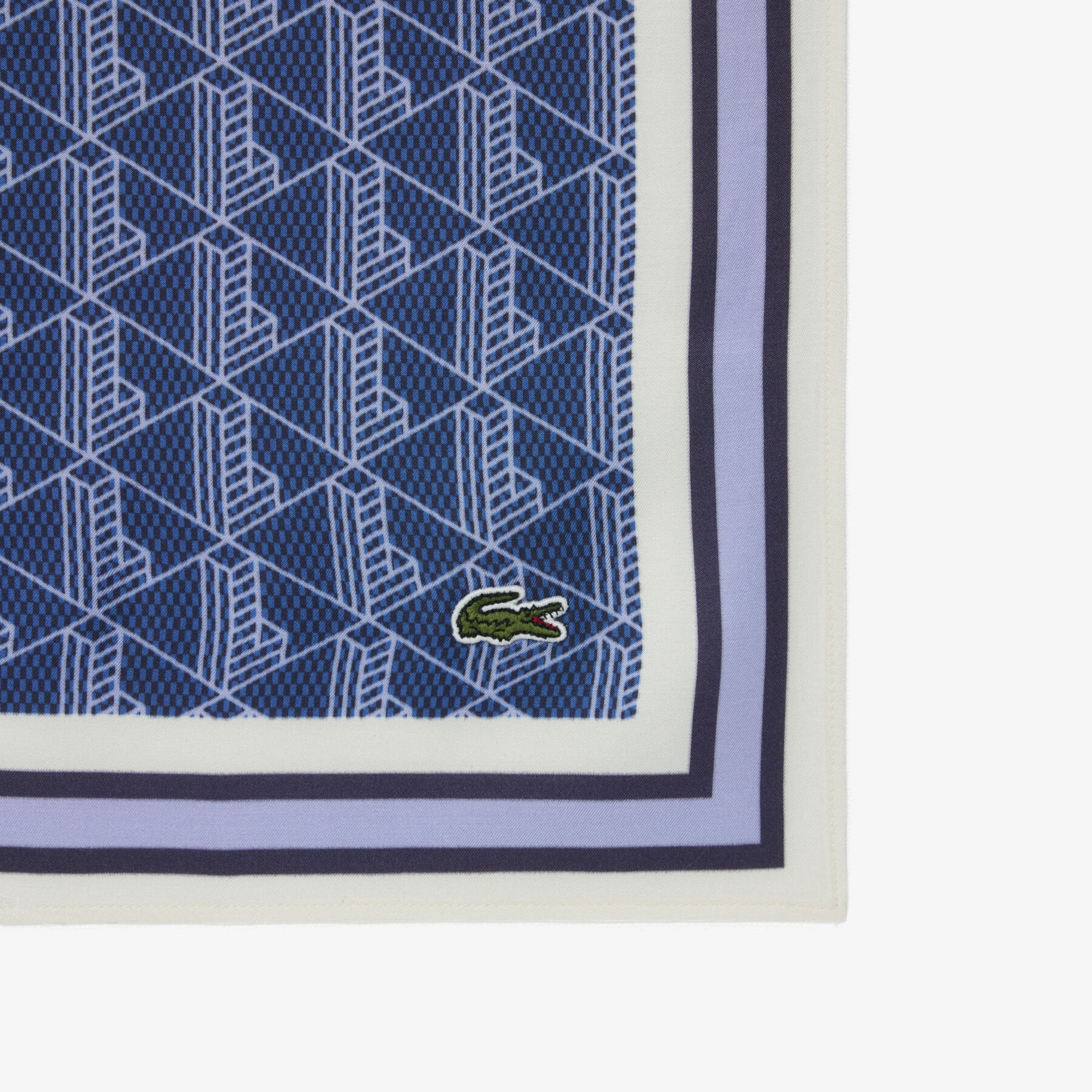 lacoste monogram print scarf