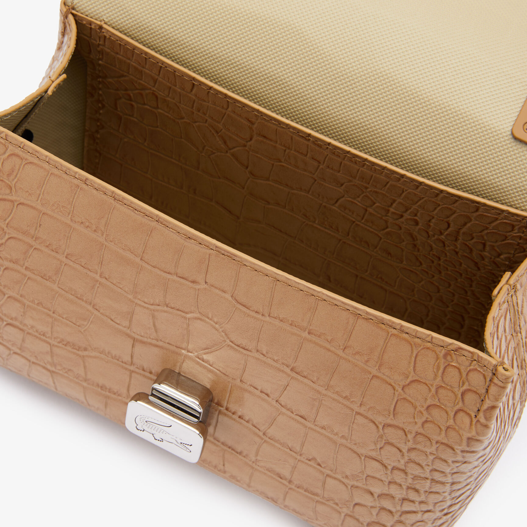 حقيبة يد أميليا جلد منقوش بمشبك معدني للنساء