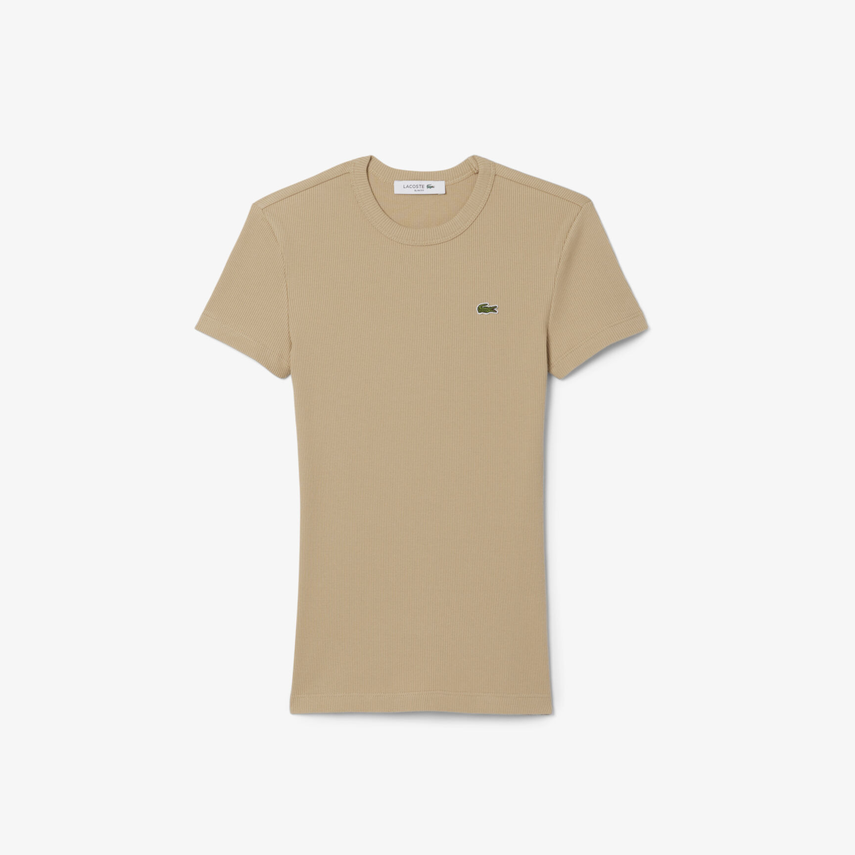 Slim Fit Ribbed Cotton T-shirt