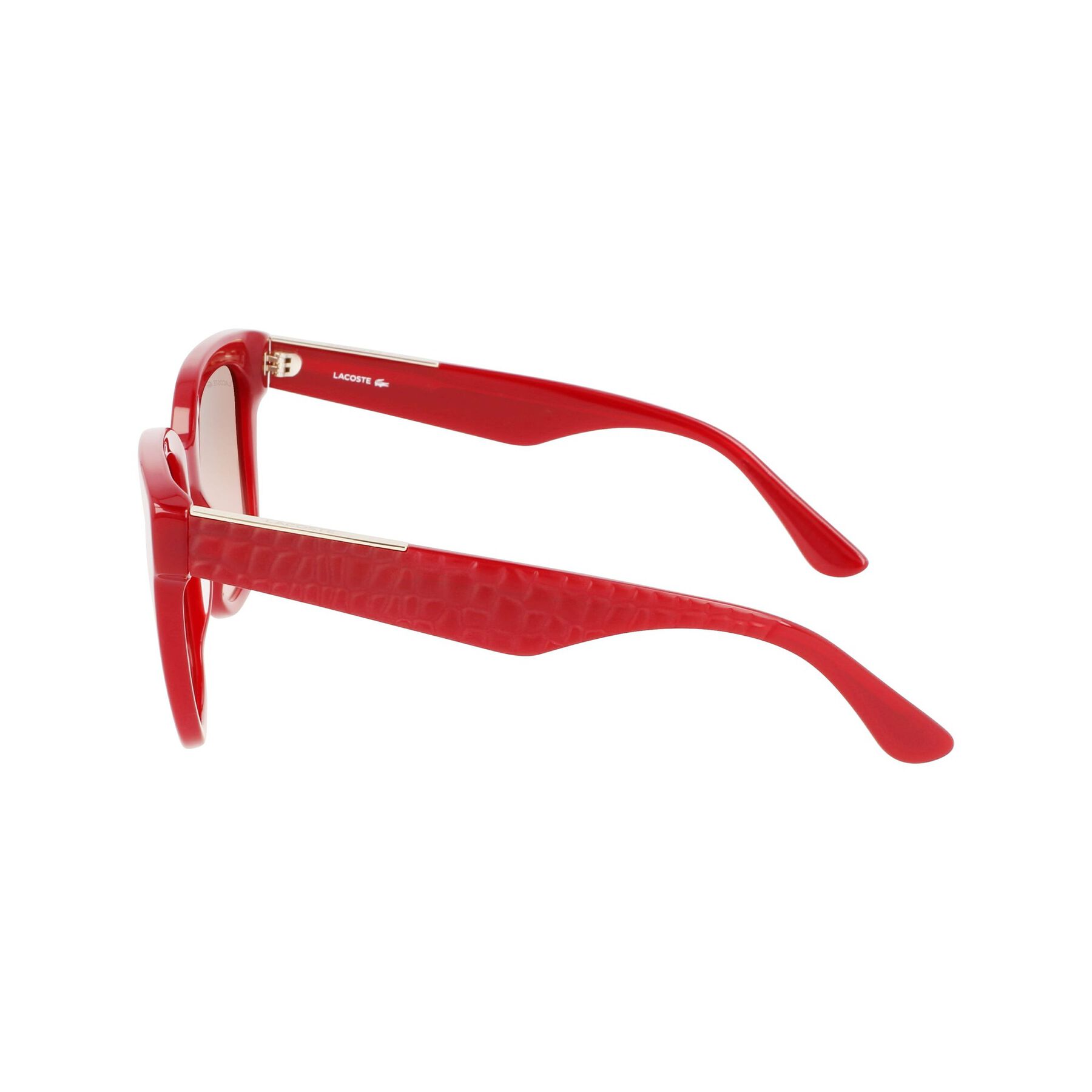 lacoste women s rectangle acetate croco skin sunglasses