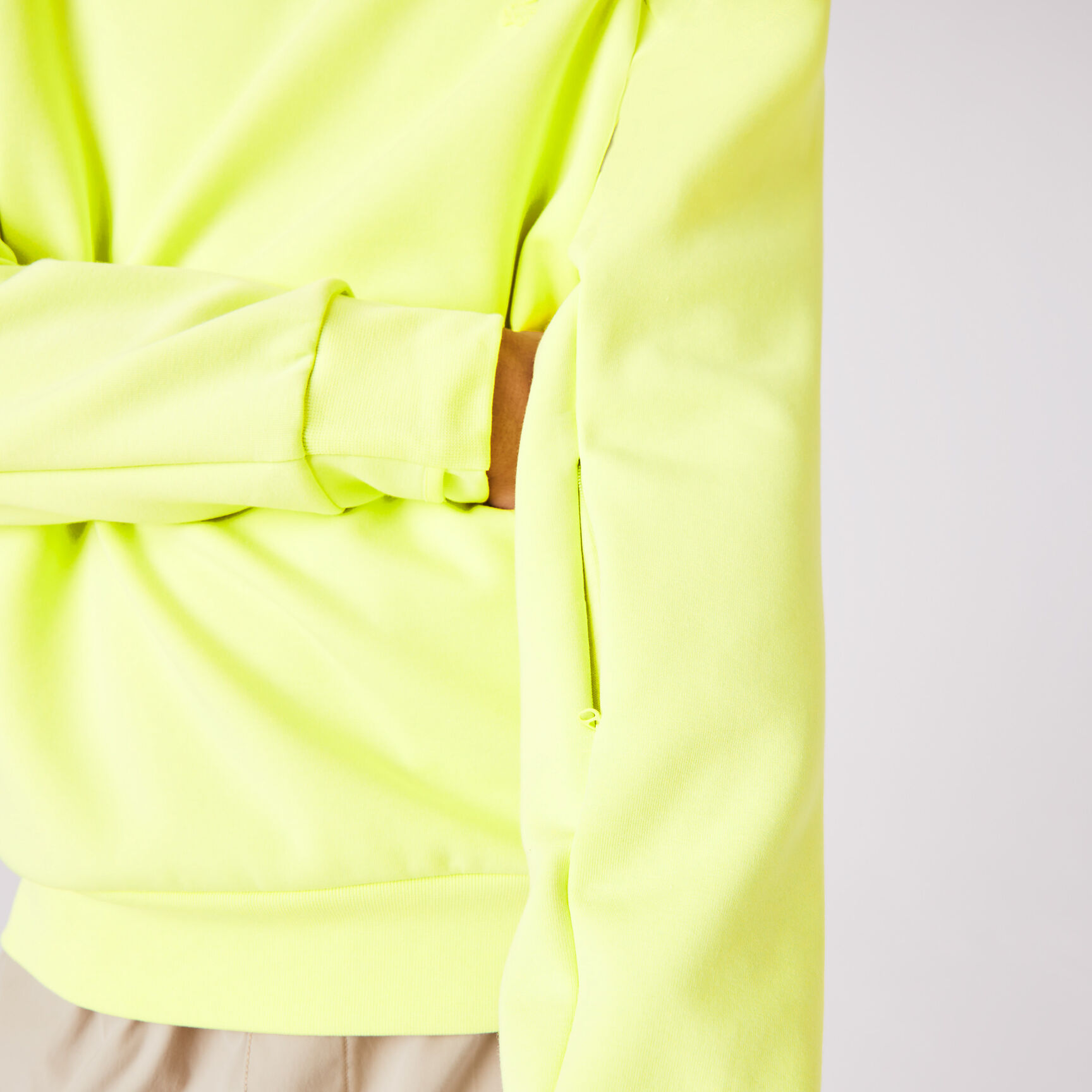 سويت شيرت مزيج قطن بجيب كانغرو وفتحة رقبة مستديرة للرجال