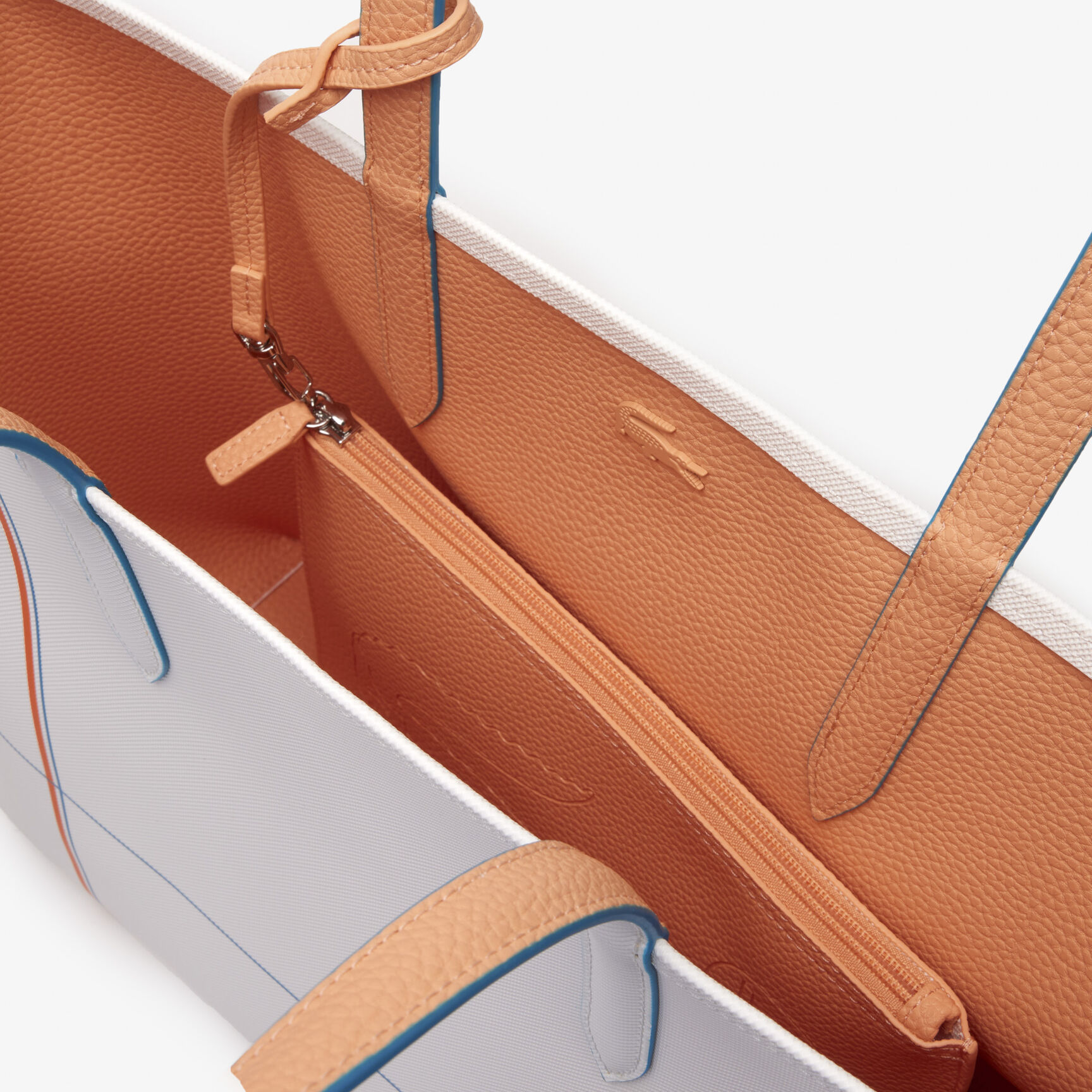 حقيبة يد لاكوست بحواف بلون مغاير ووجهين للنساء مجموعة Anna حقيبة يد لاكوست بحواف بلون مغاير ووجهين للنساء مجموعة Anna