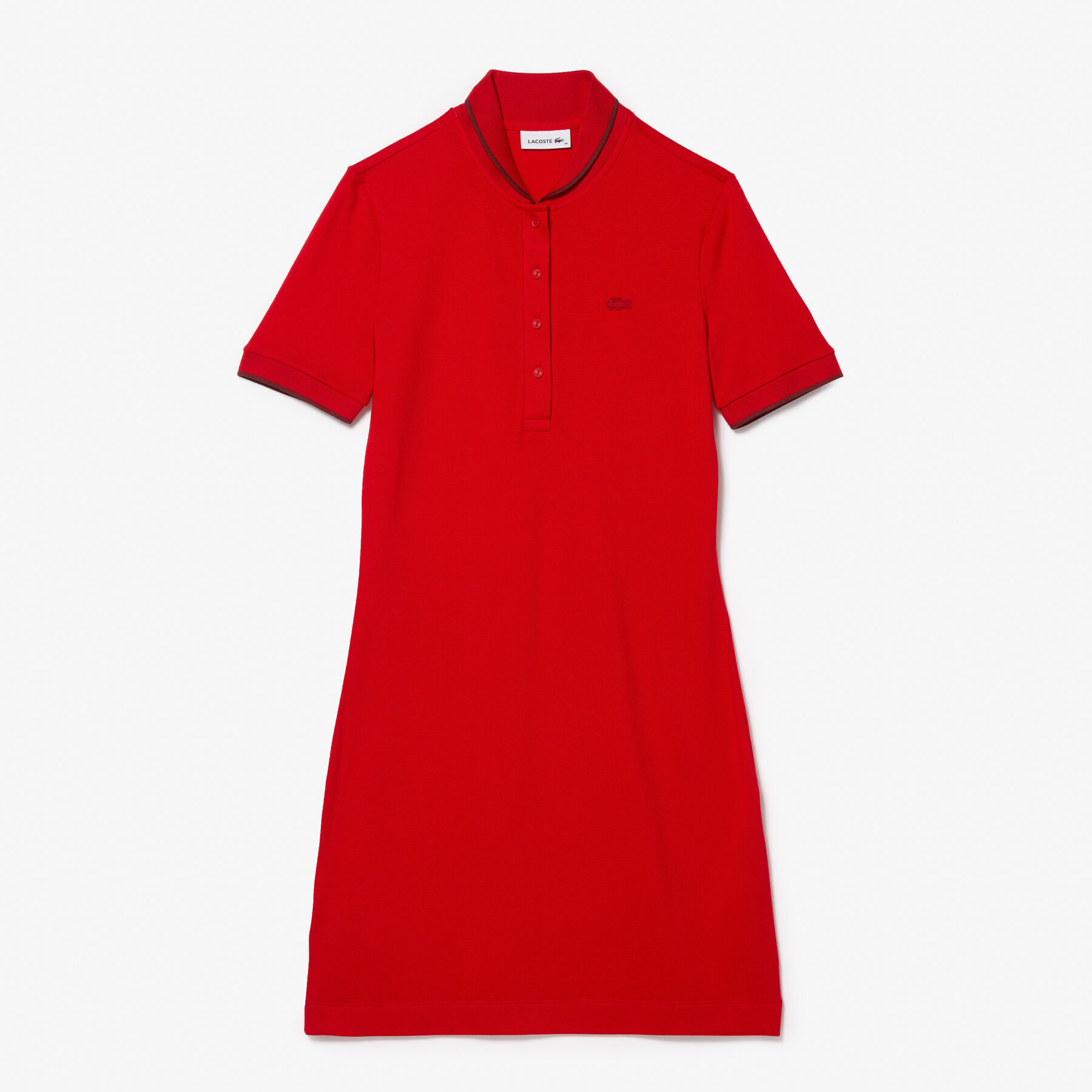 women s lacoste striped neck flowy polo dress