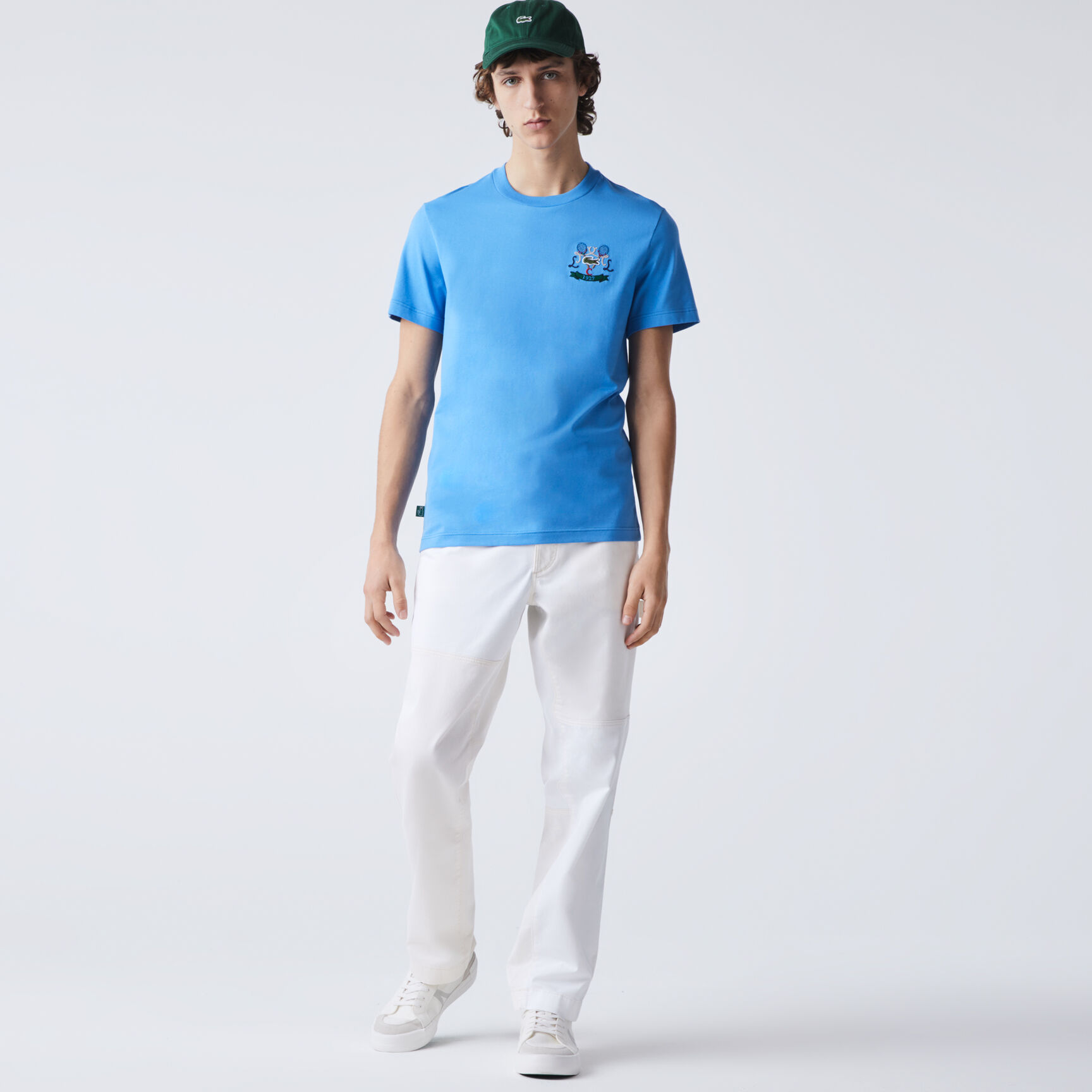 Men's Tennis Embroidery Crew Neck Cotton T-Shirt Men's Tennis Embroidery Crew Neck Cotton T-Shirt