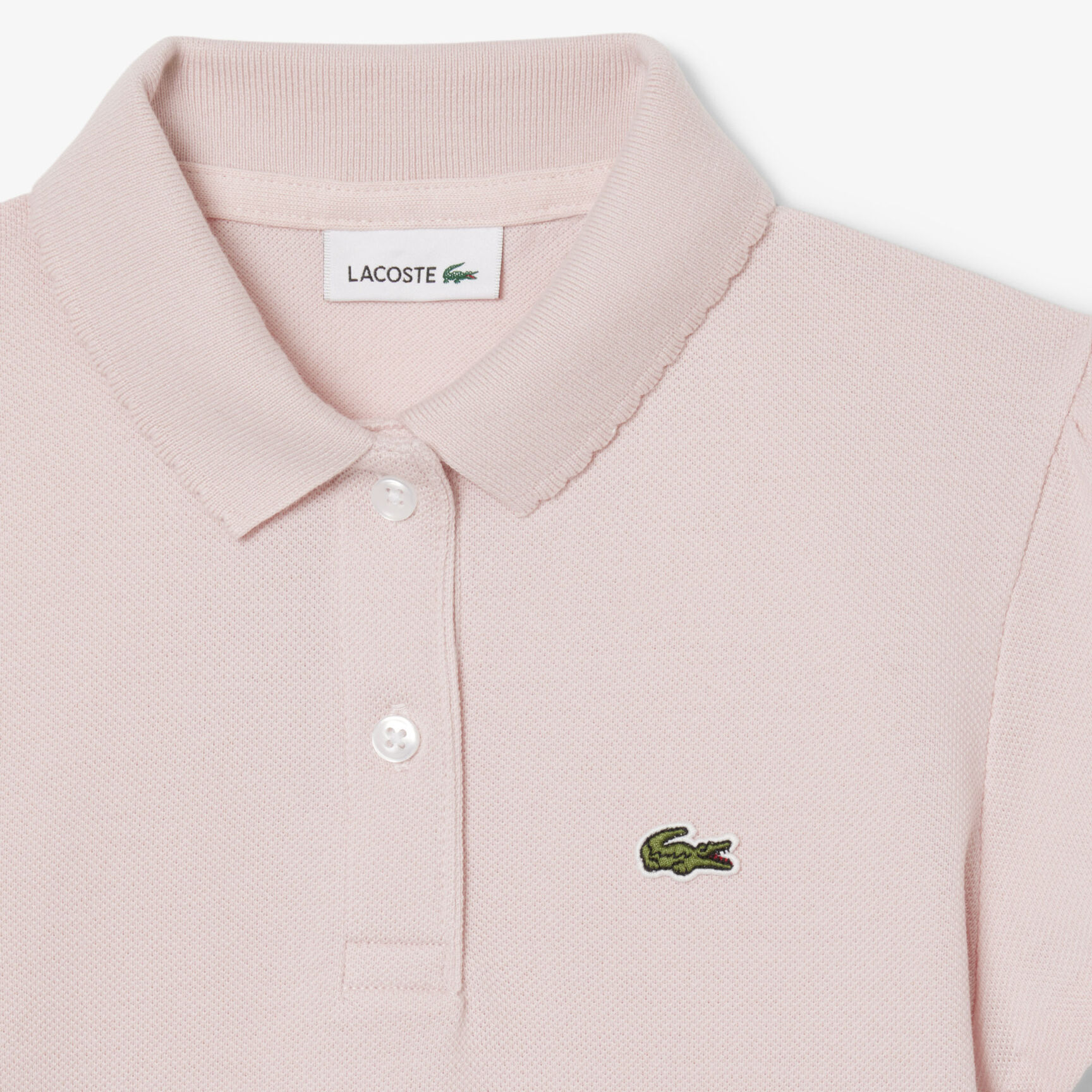 Scalloped Collar Pique Polo Shirt Scalloped Collar Pique Polo Shirt
