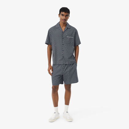 lacoste relaxed fit printed shorts