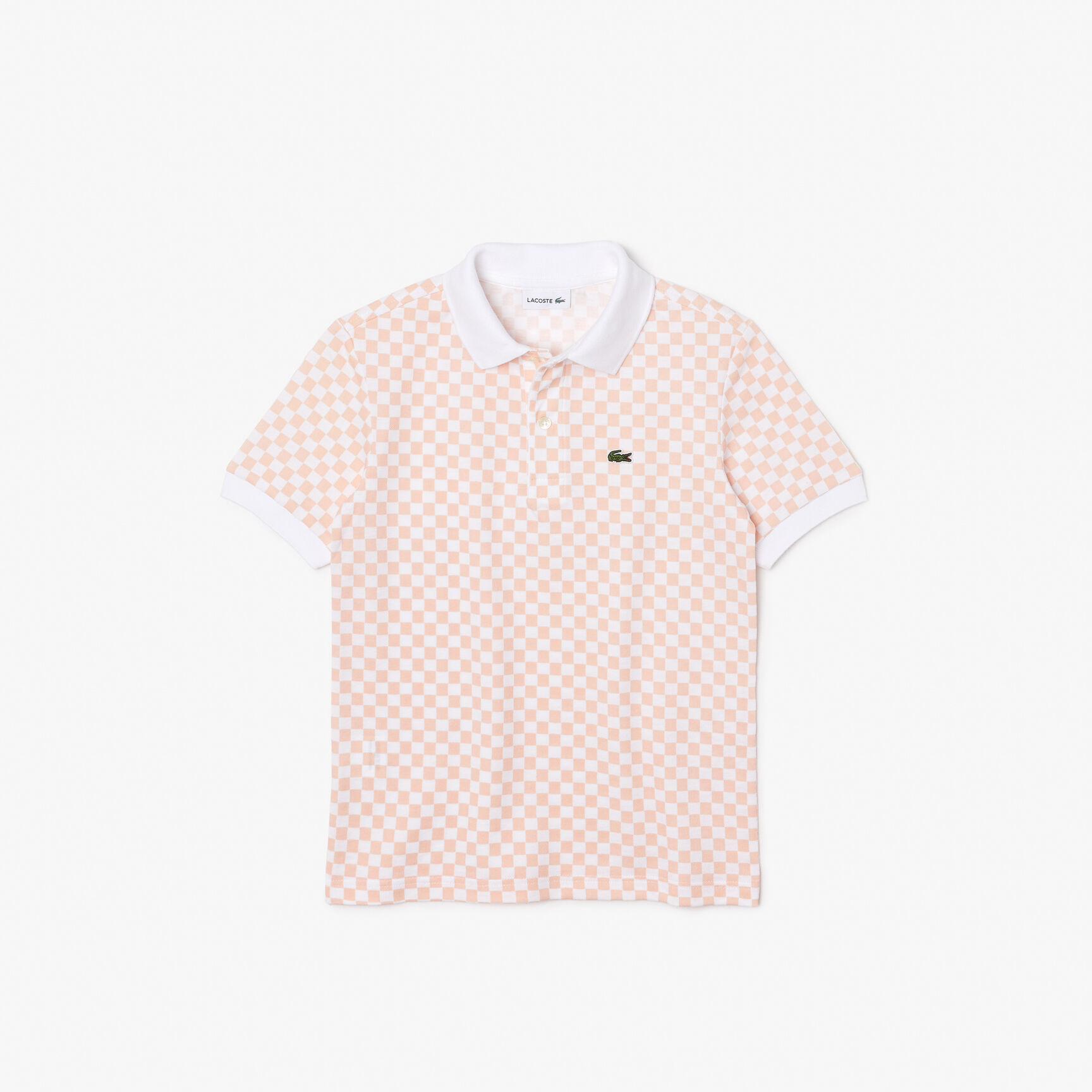 Boys' Lacoste Checkerboard Print Cotton Pique Polo Shirt Boys' Lacoste Checkerboard Print Cotton Pique Polo Shirt