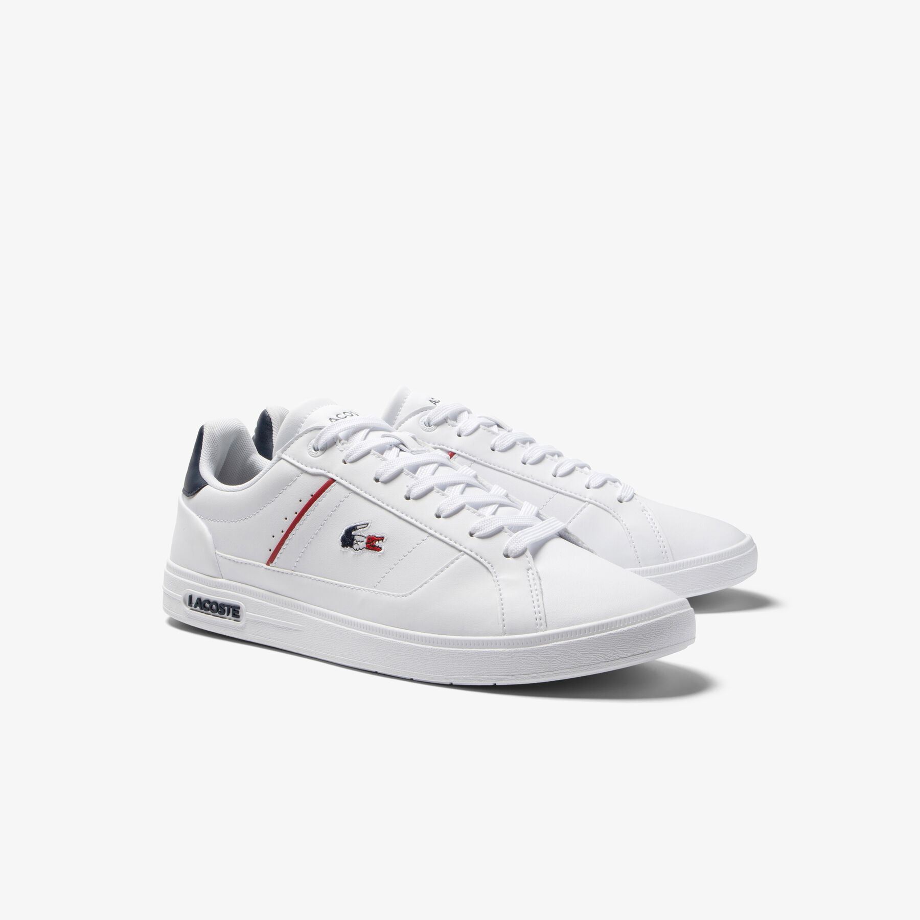 men s lacoste europa pro leather heel pop trainers