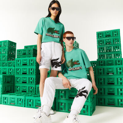 Unisex Lacoste X Minecraft Print Organic Cotton T-shirt