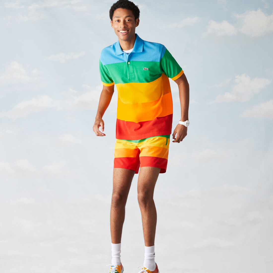 Men’s Polaroid Collaboration Color Striped Classic Fit Polo Men’s Polaroid Collaboration Color Striped Classic Fit Polo